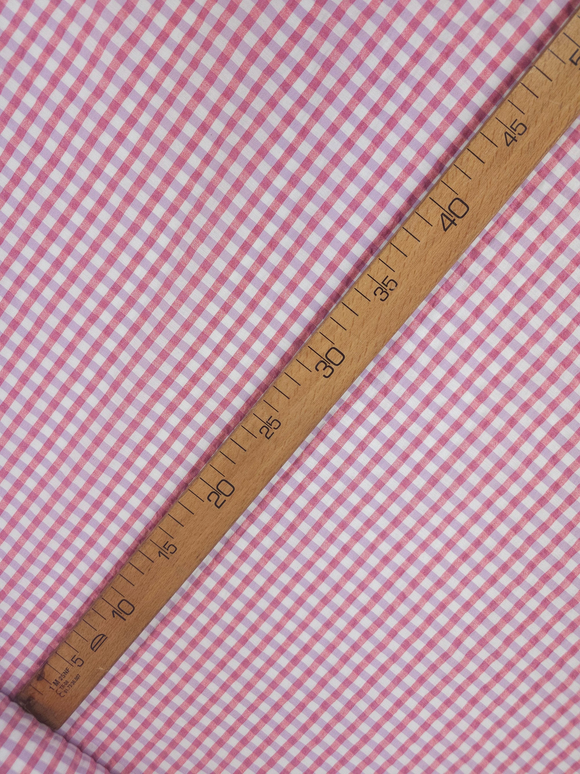 Candy Pink/Lilac Gingham Poly Cotton