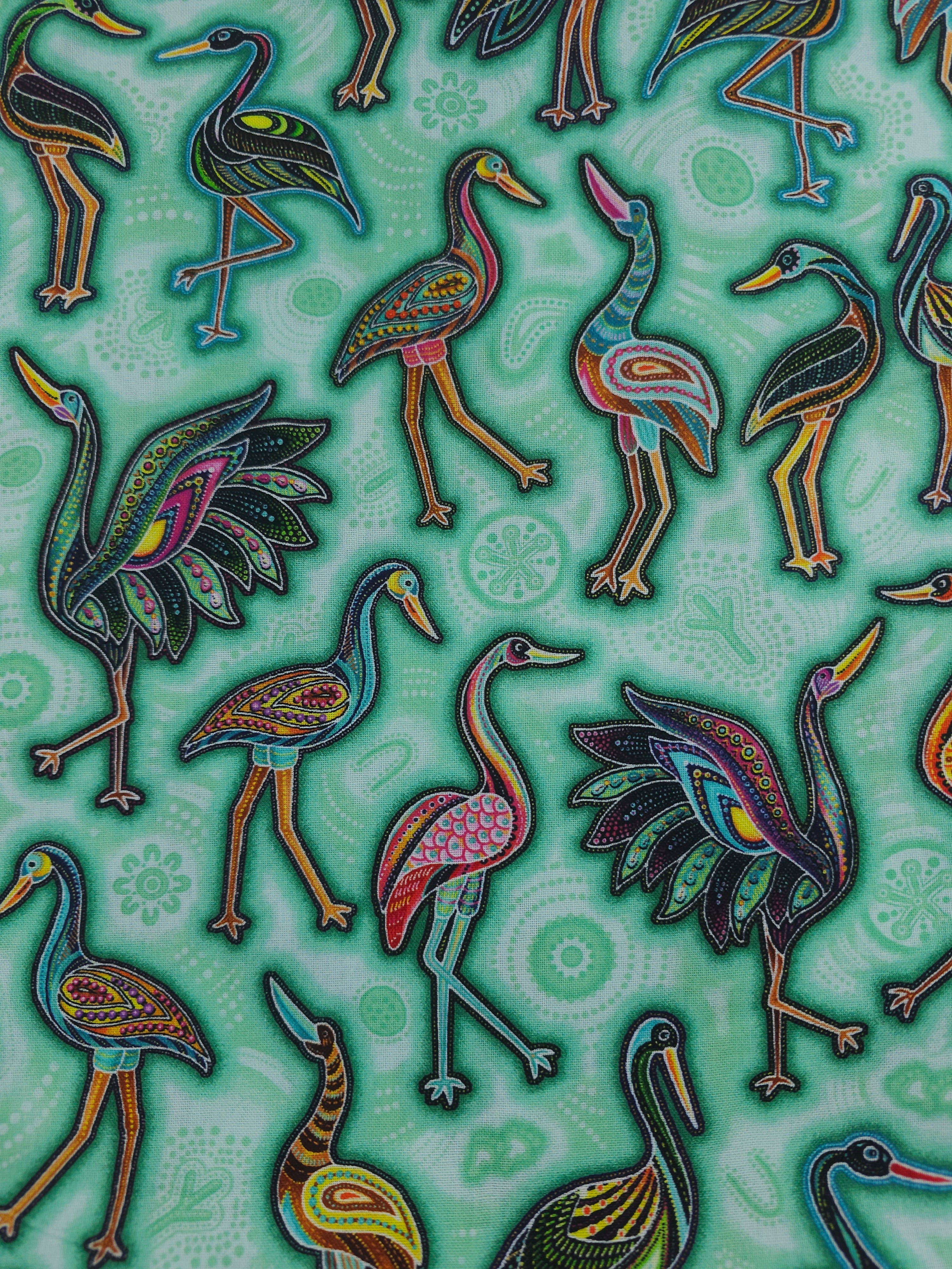 Funky bird Cotton- 1.4m piece