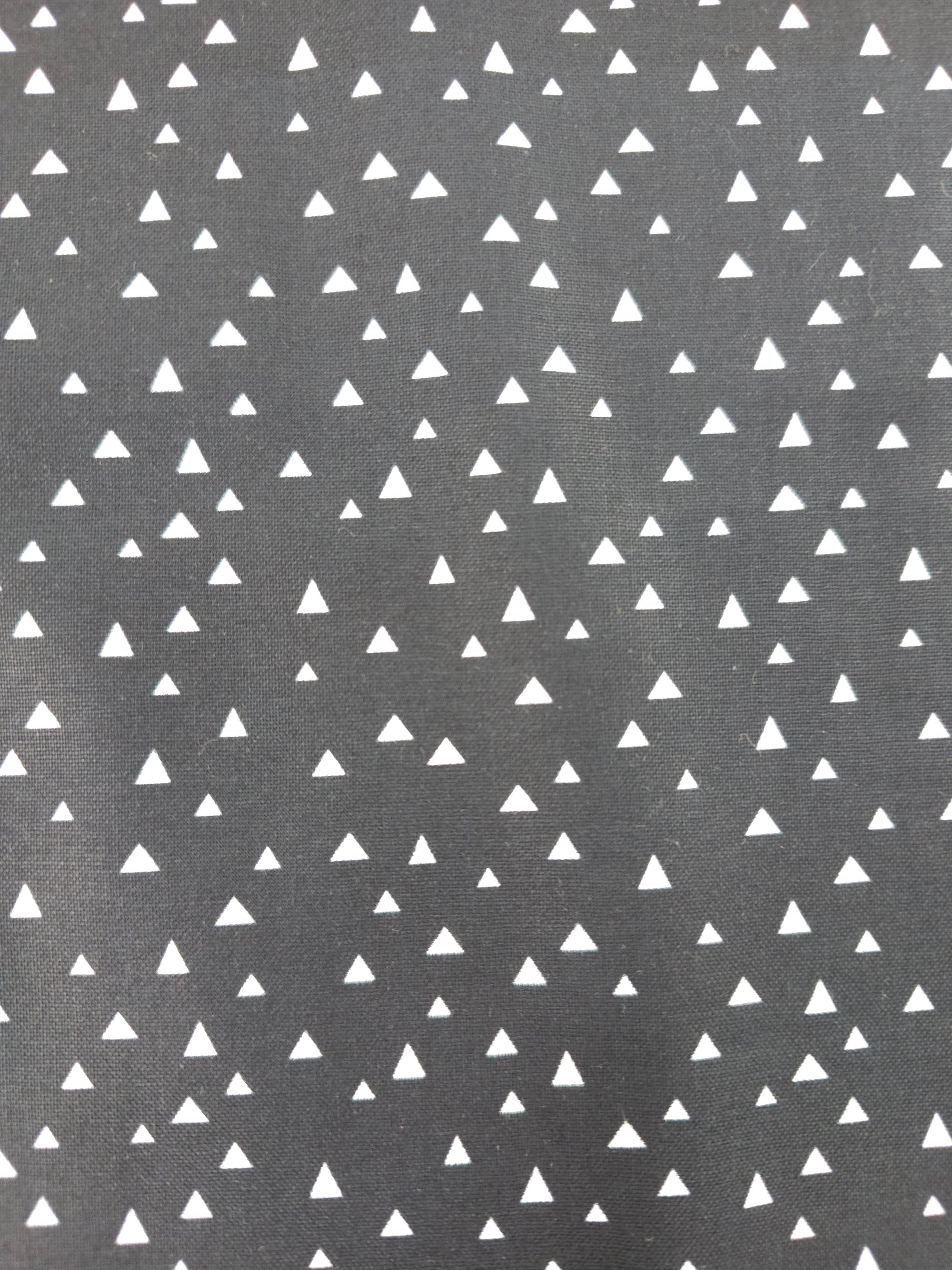 Black Irregular Mini Triangles 100% Cotton