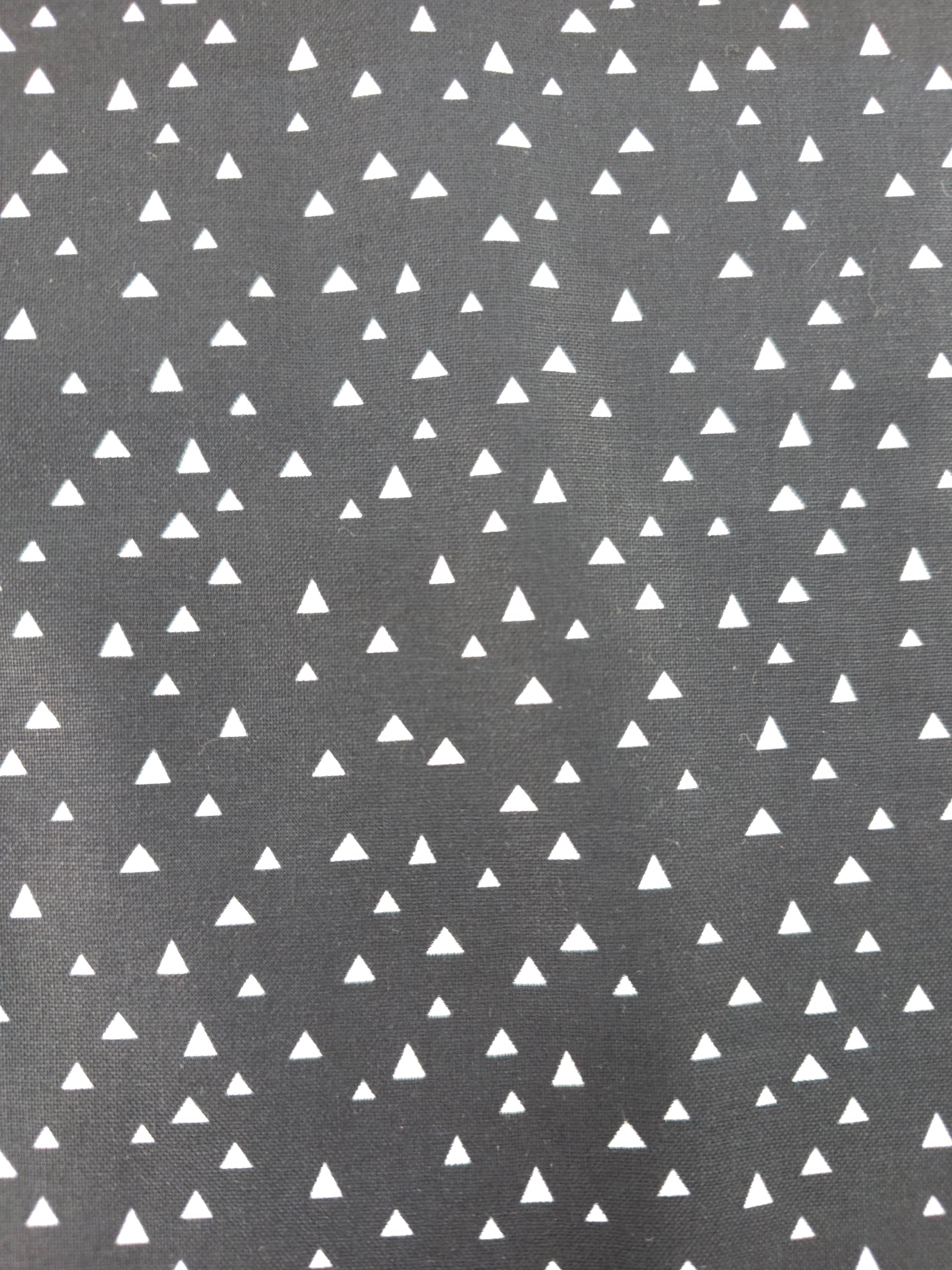 Black Irregular Mini Triangles 100% Cotton