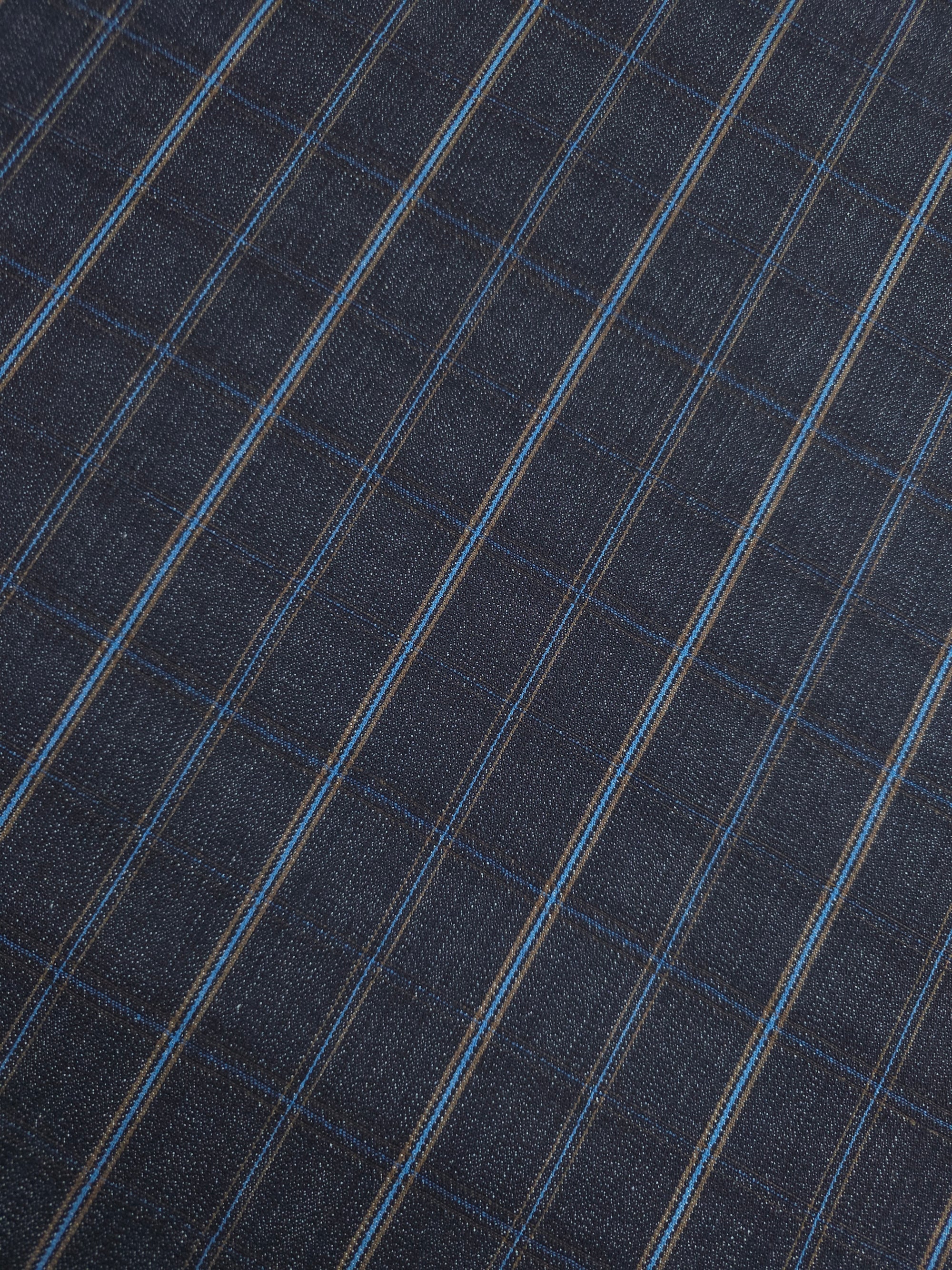 Dark Navy/Blue Retro Square Check Denim