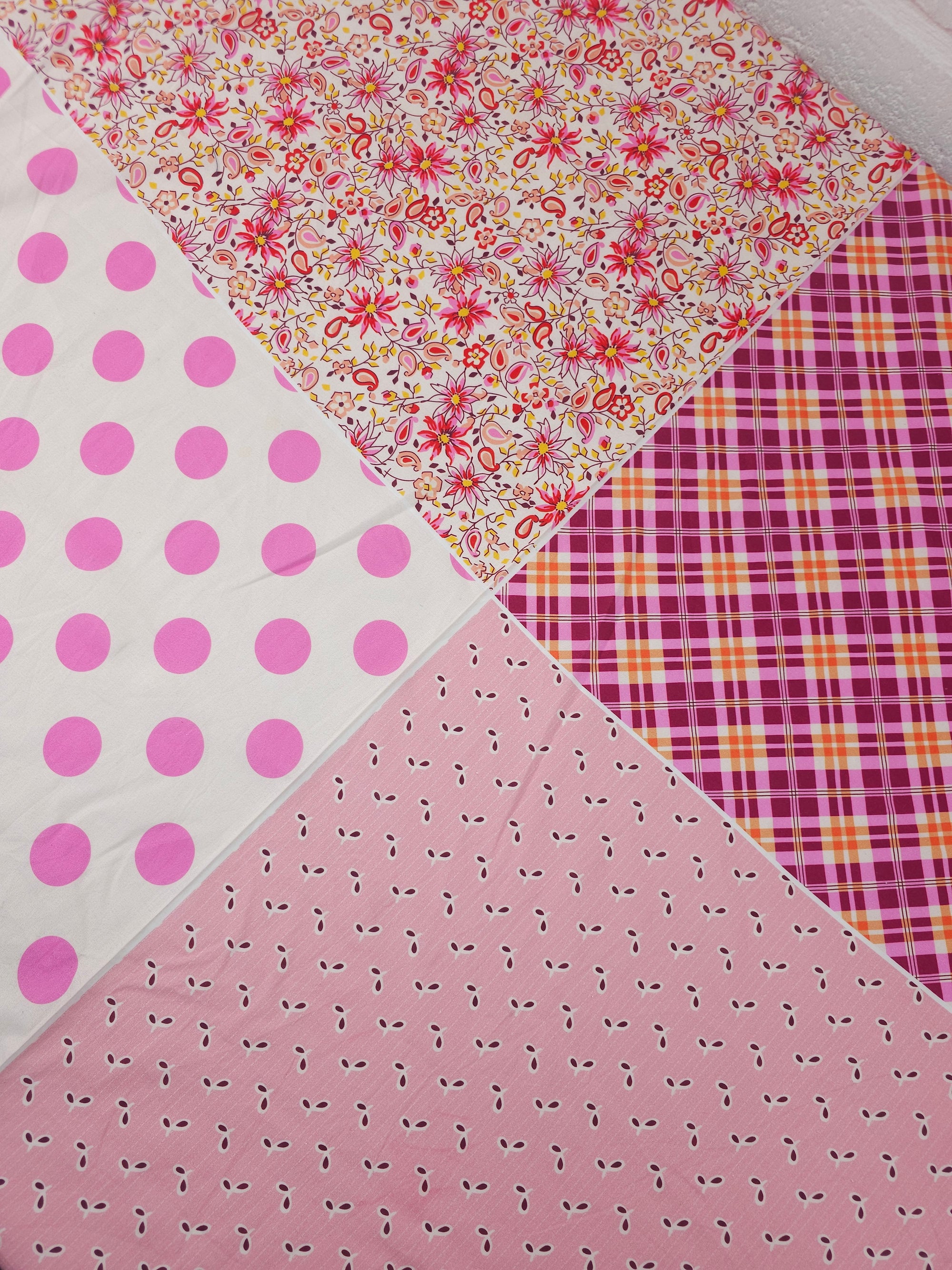Pink Tones Patchwork 100% Cotton - 2m Panel - Denyse Schmidt