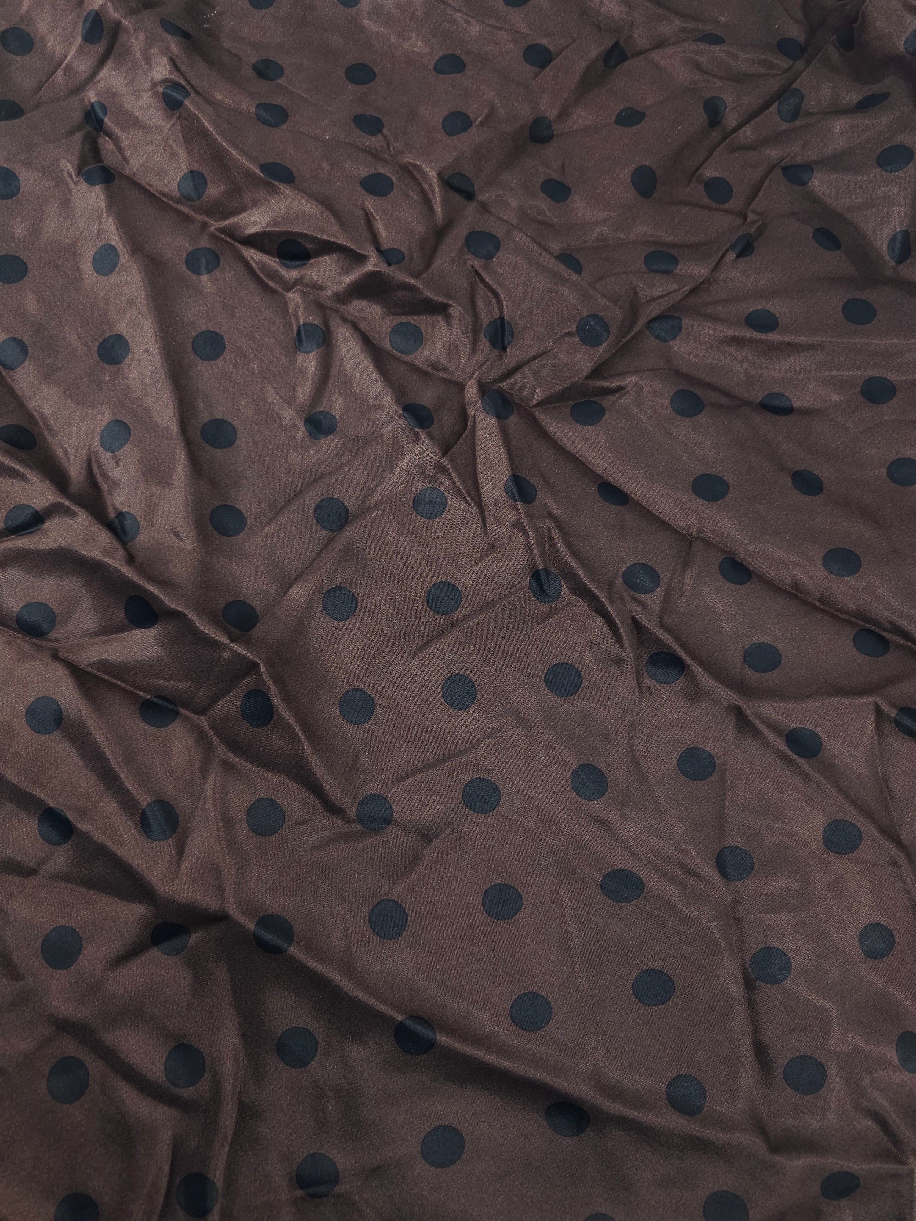 Brown polka Viscose satin - 1.7m piece