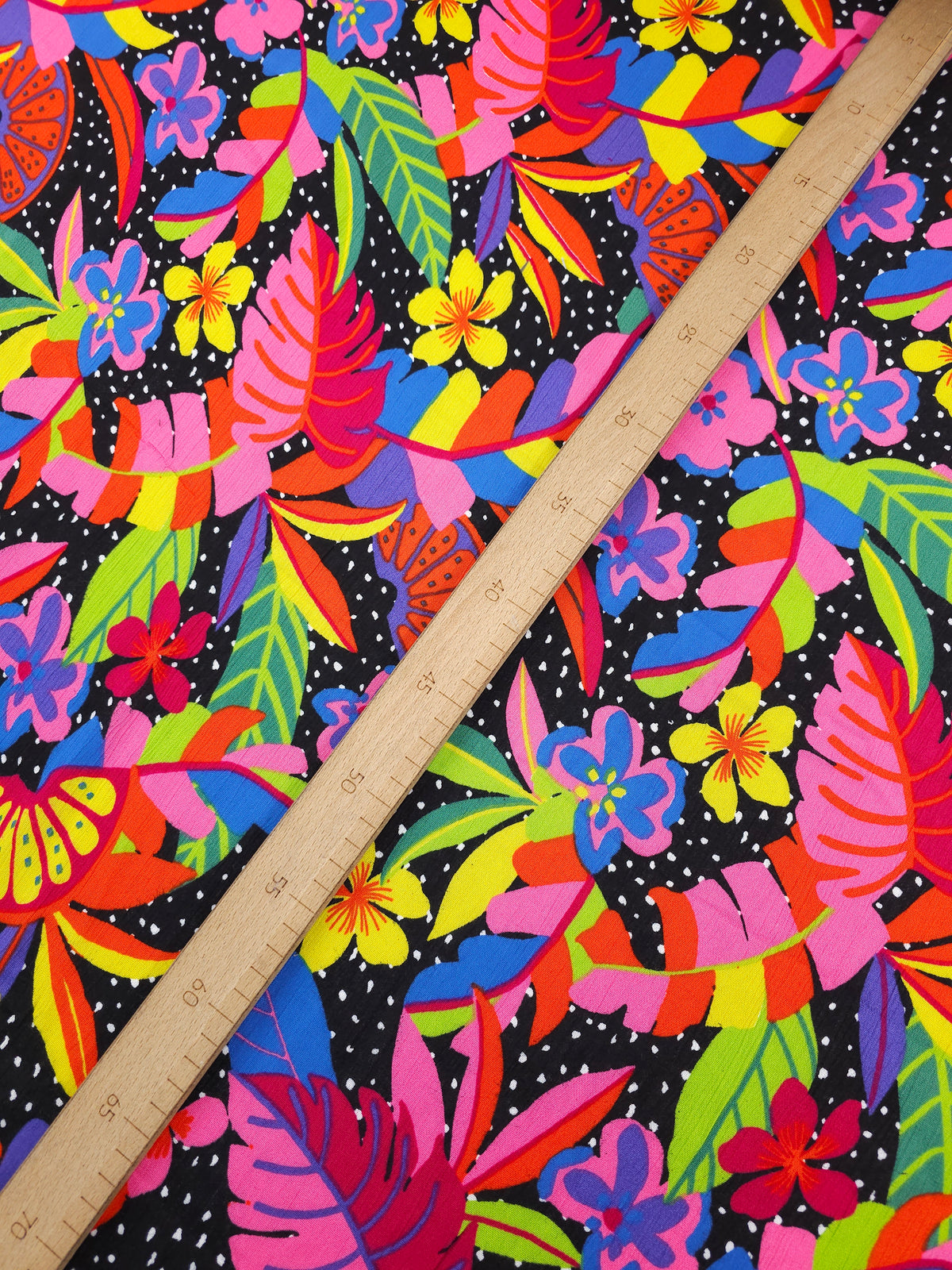 Vibrant Floral Fiesta Crinkle Viscose