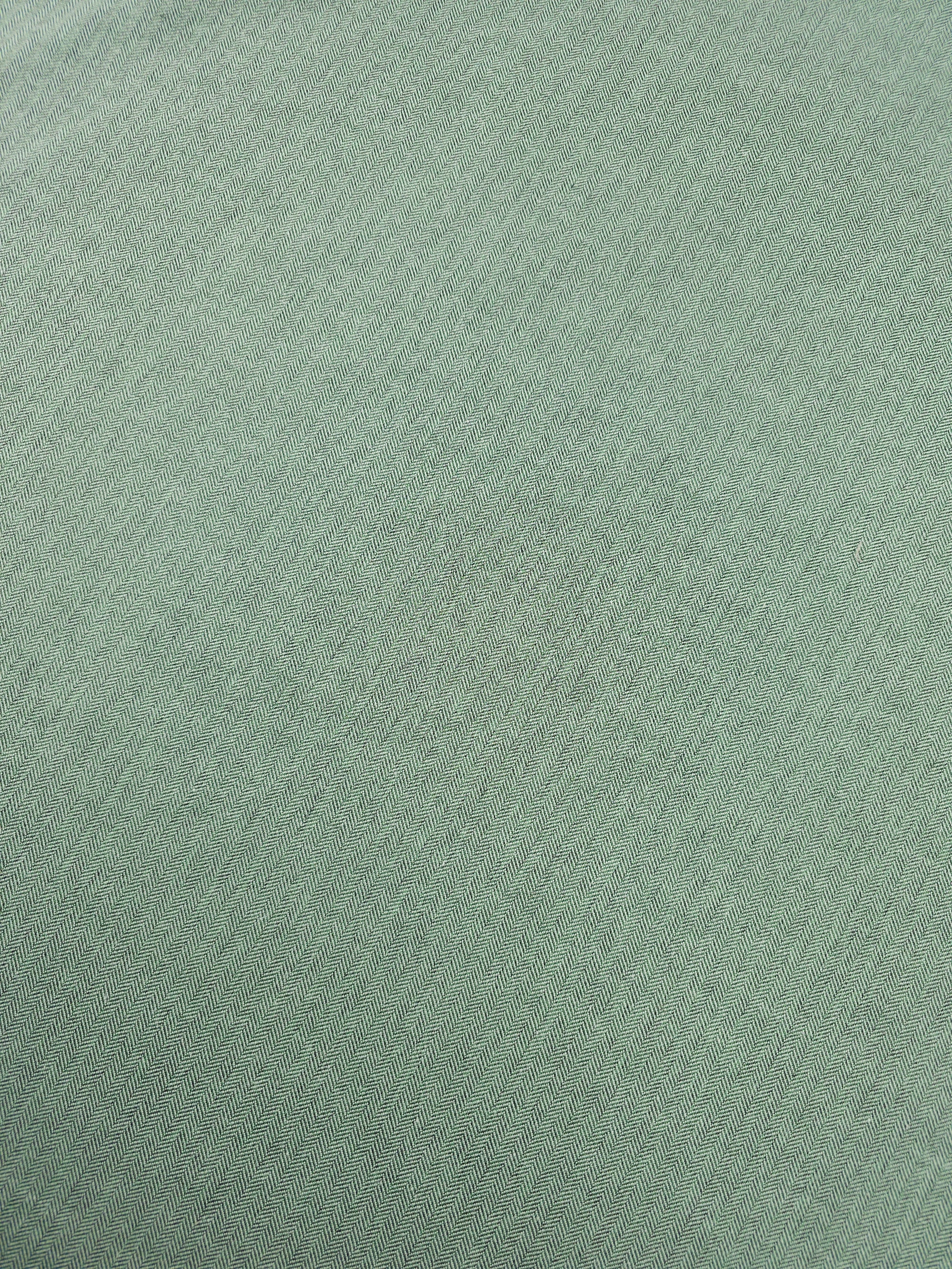Mint Green Herringbone Chambray