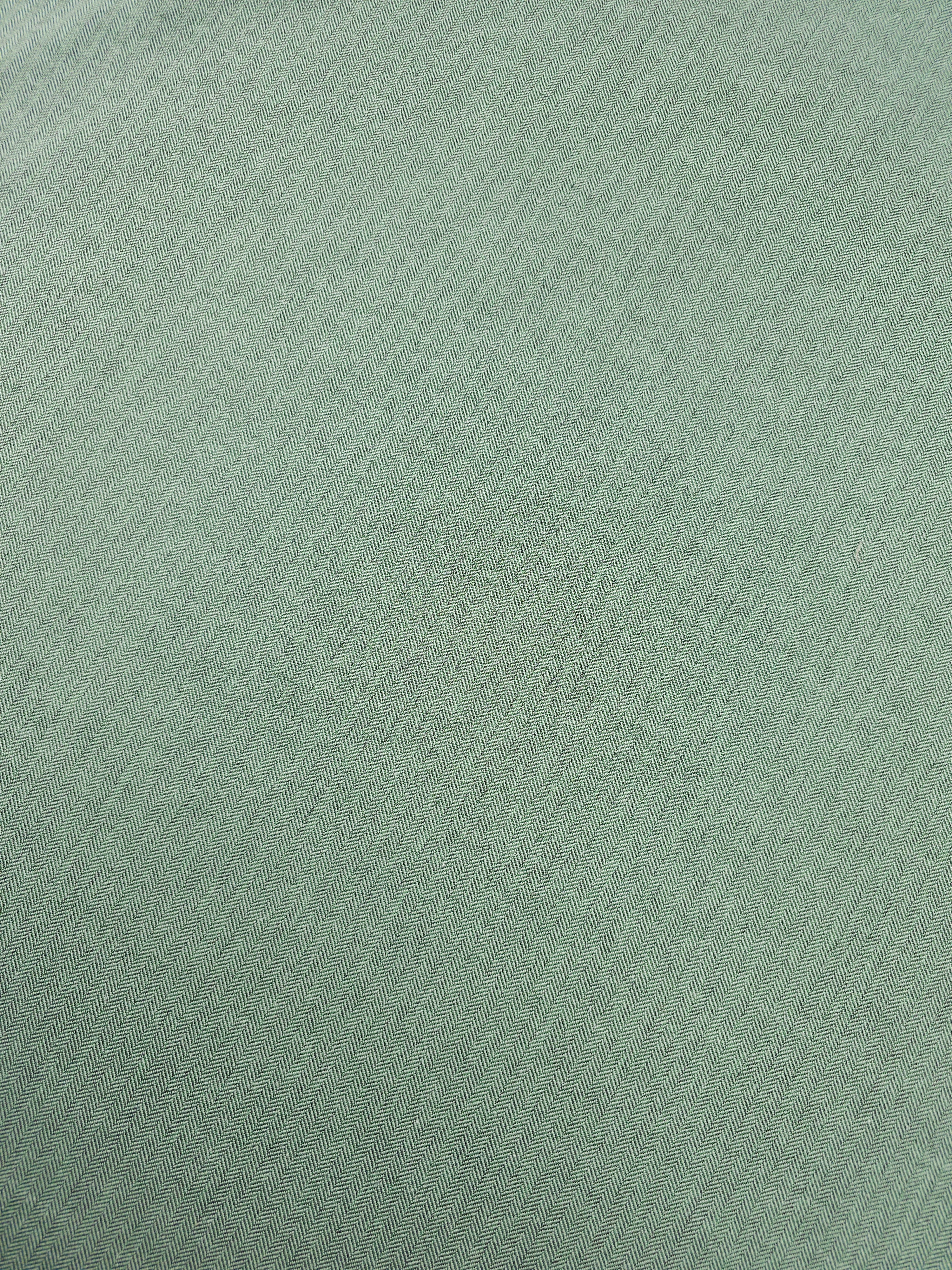 Mint Green Herringbone Chambray