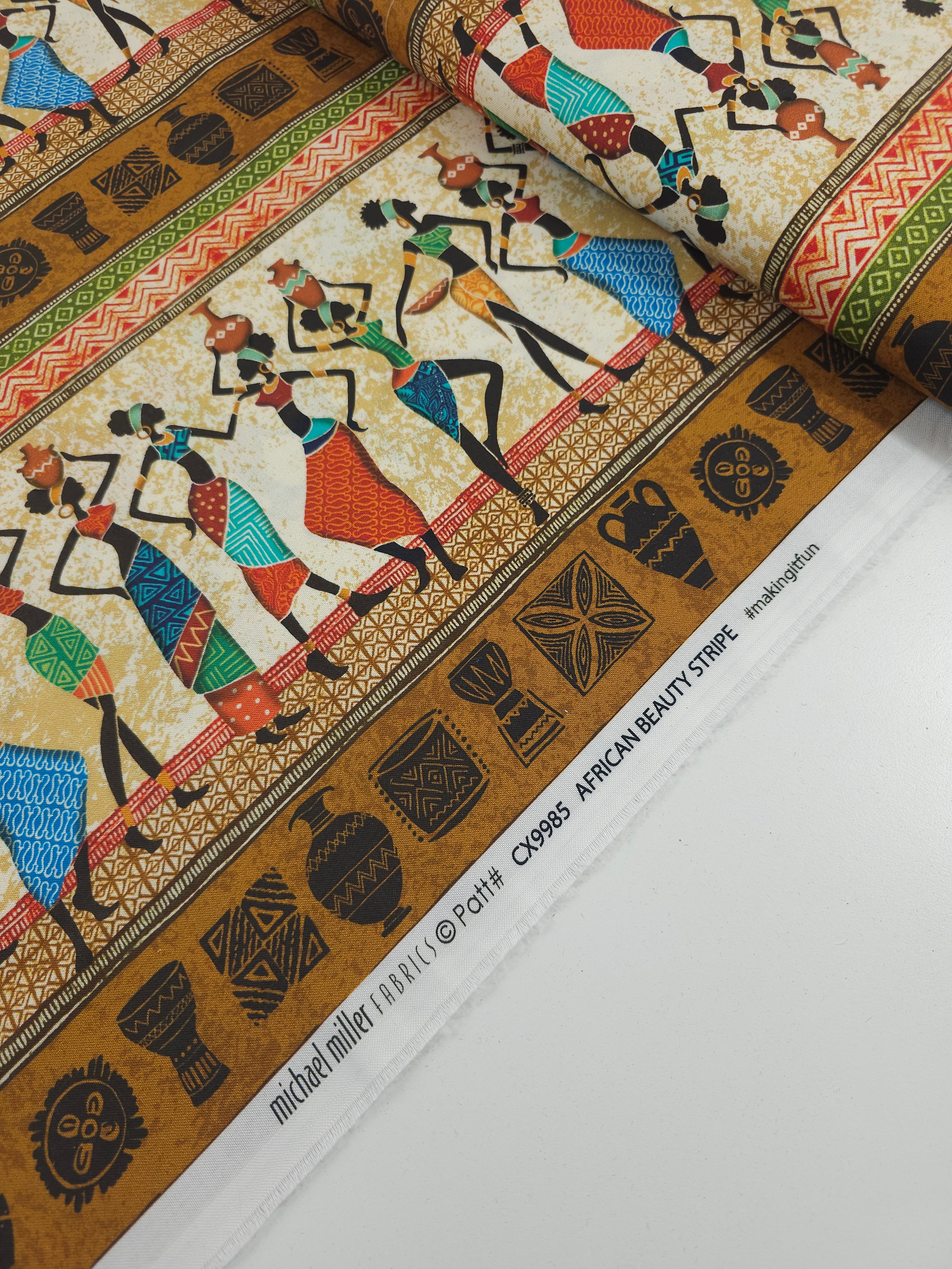 African Beauty Panel Stripe - Michael Miller