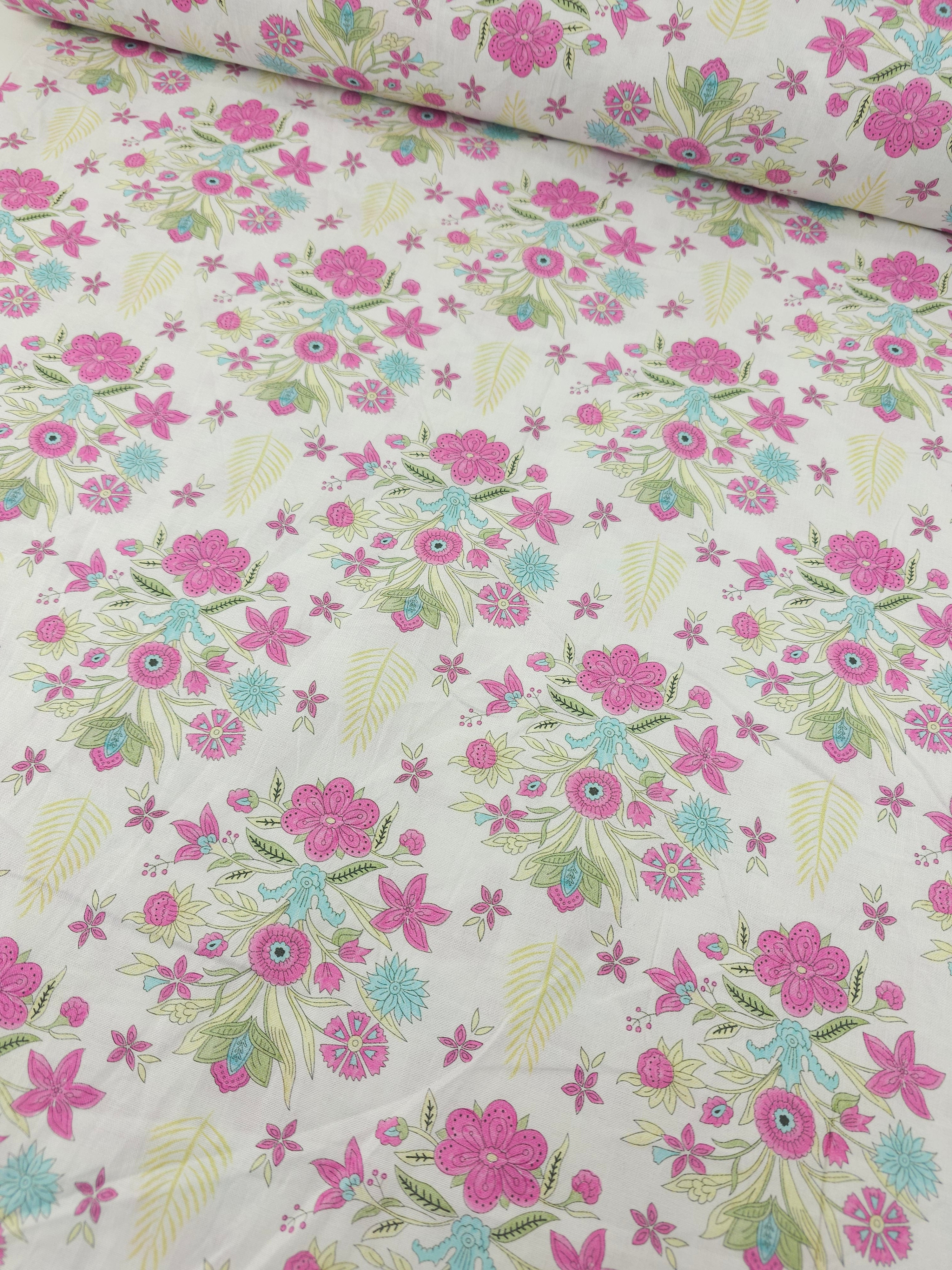 Pink Retro Flower Emblem 100% Cotton