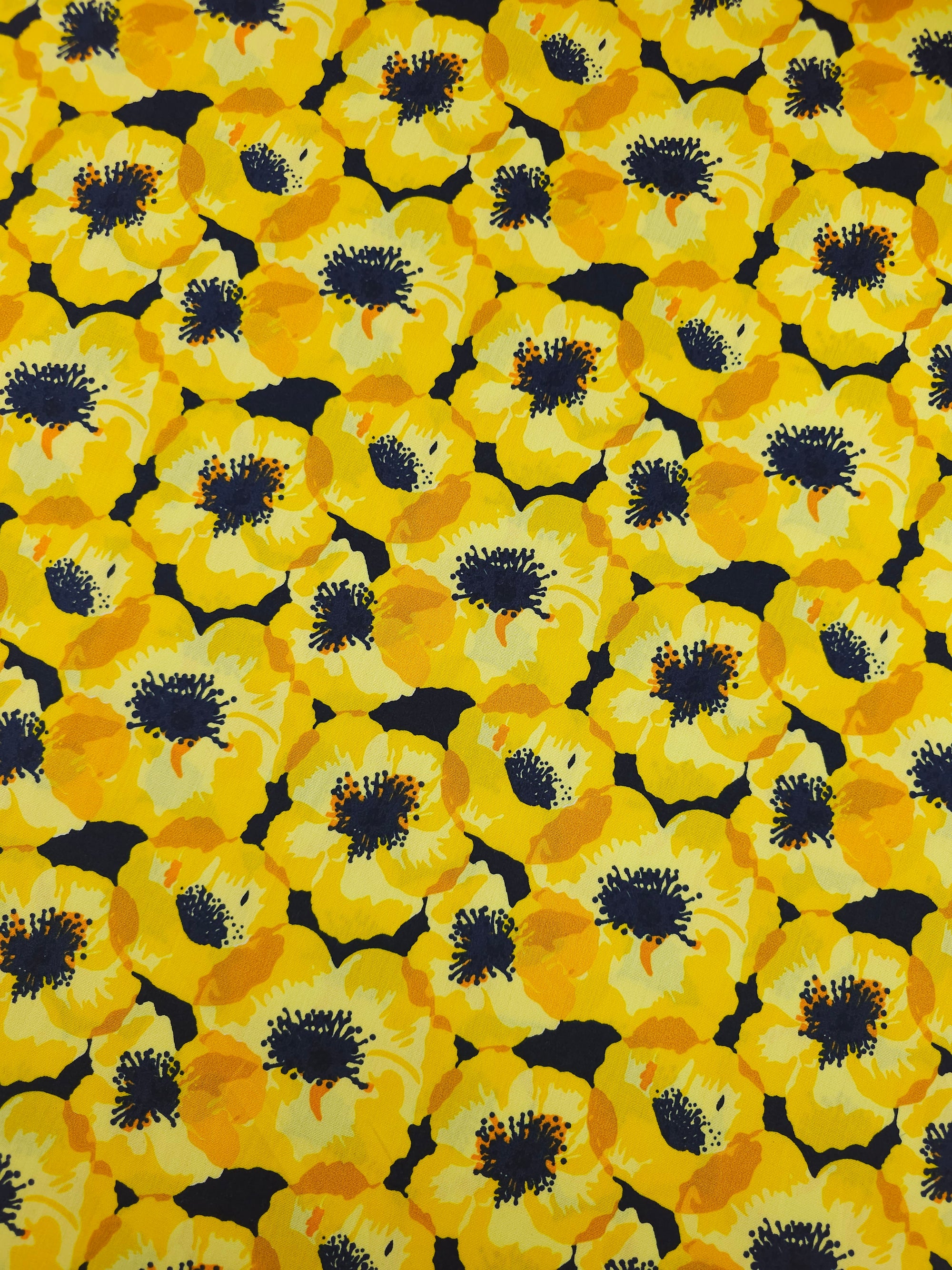 Marigold Poppy Floral Cotton Viscose