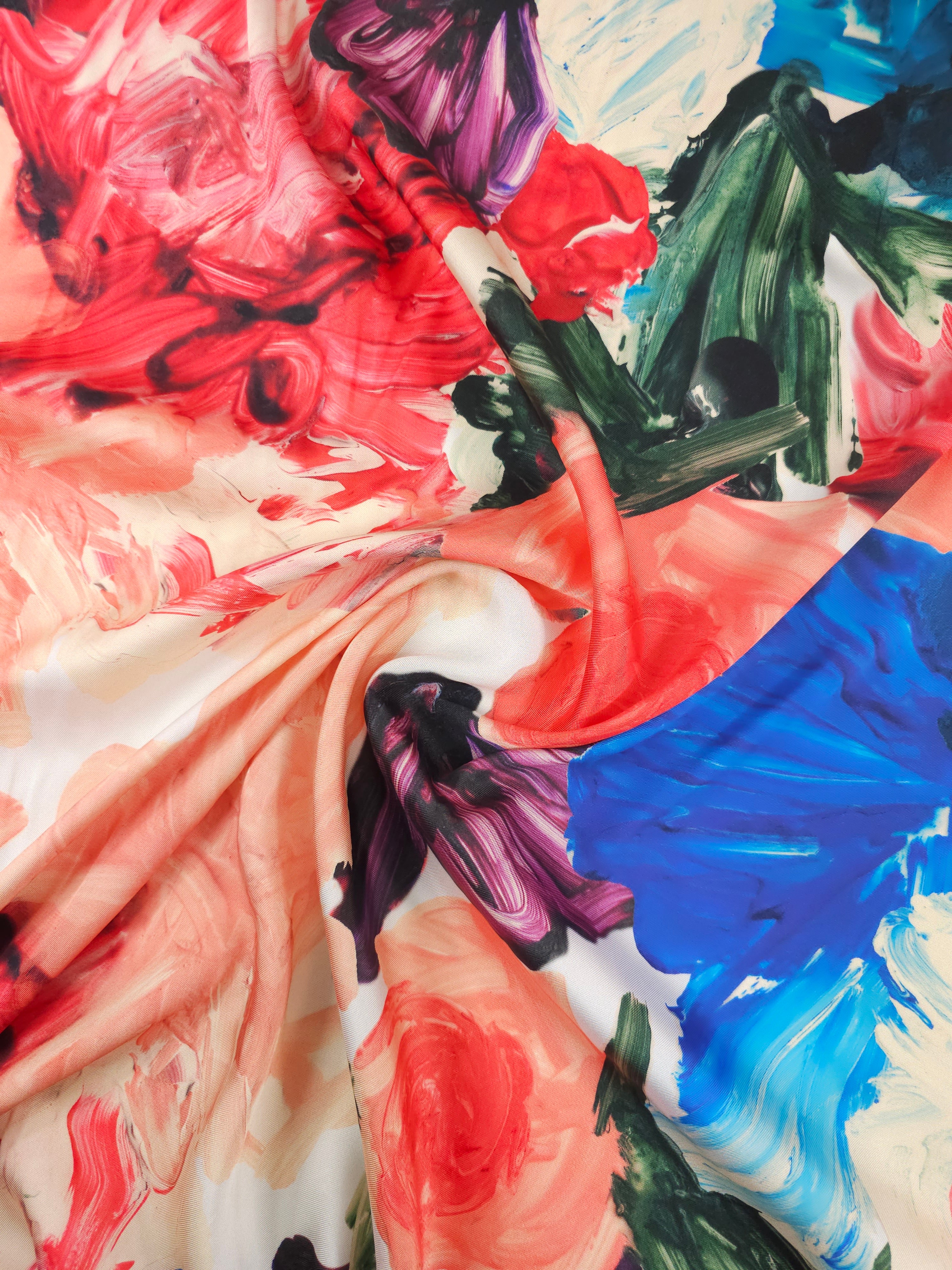 Watercolour Floral Jardin Matte Satin