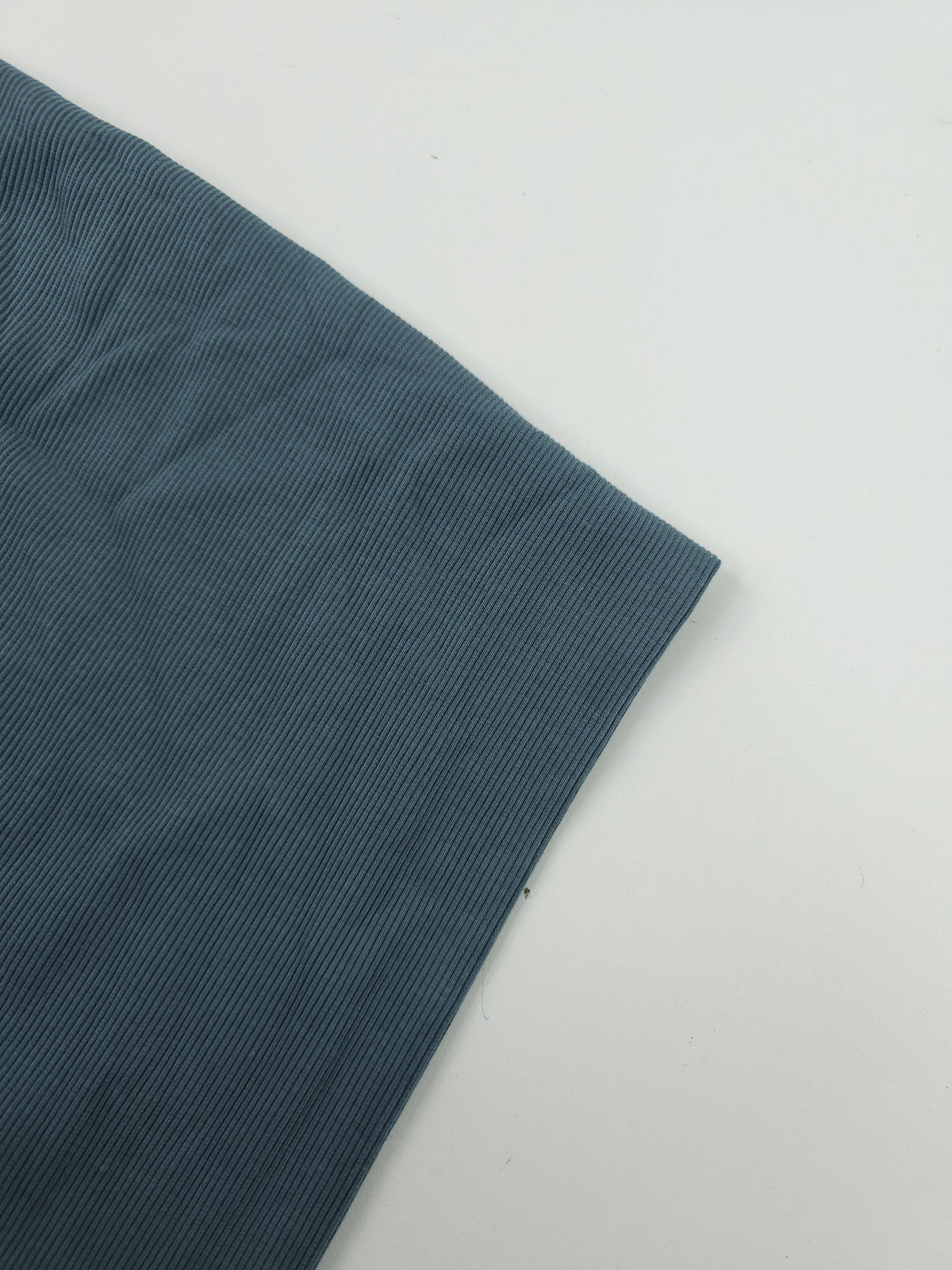 Dusky Petrol Blue Tubular Ribbing