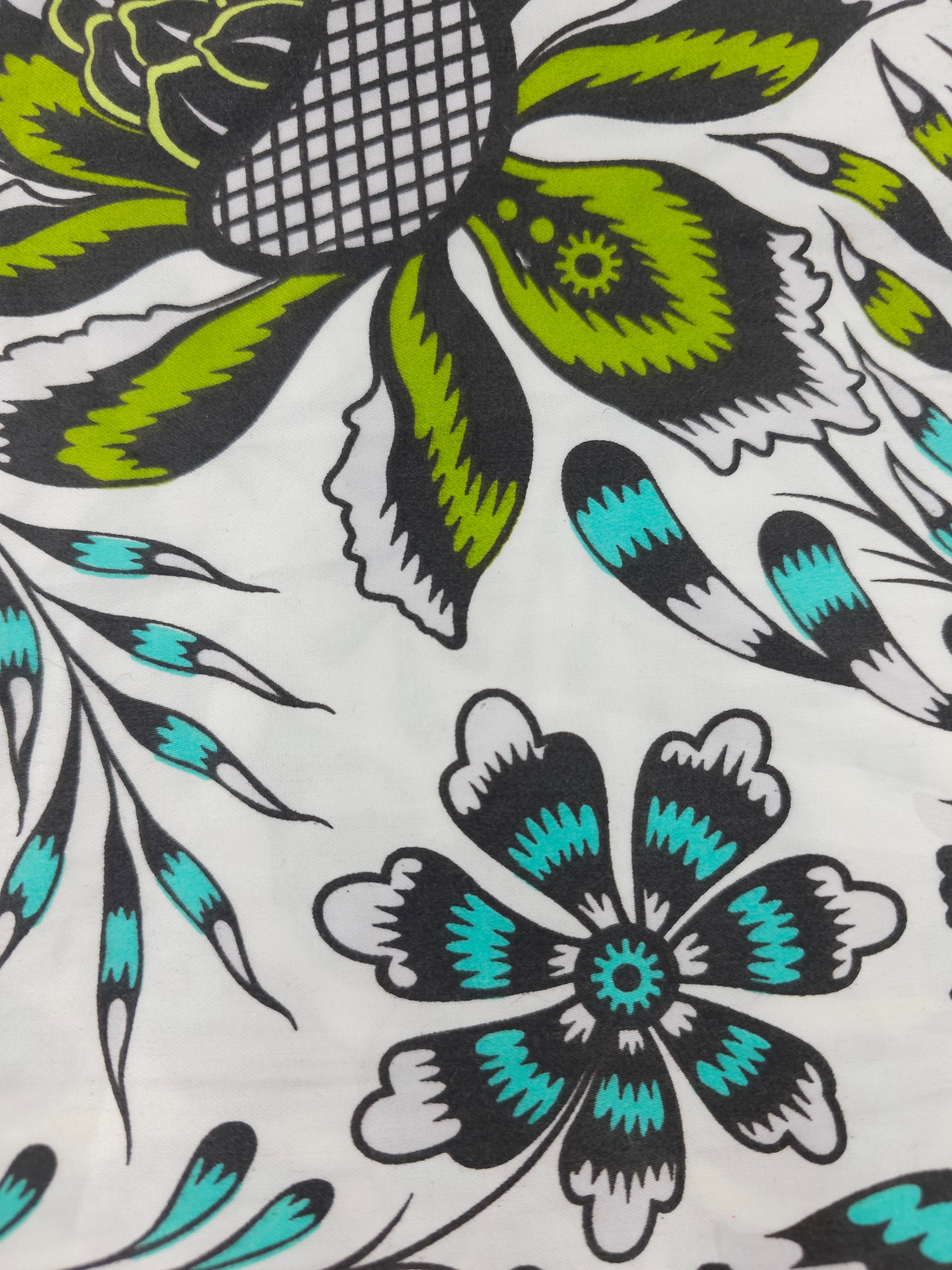 Rainbow floral Cotton sateen- 2.4m piece