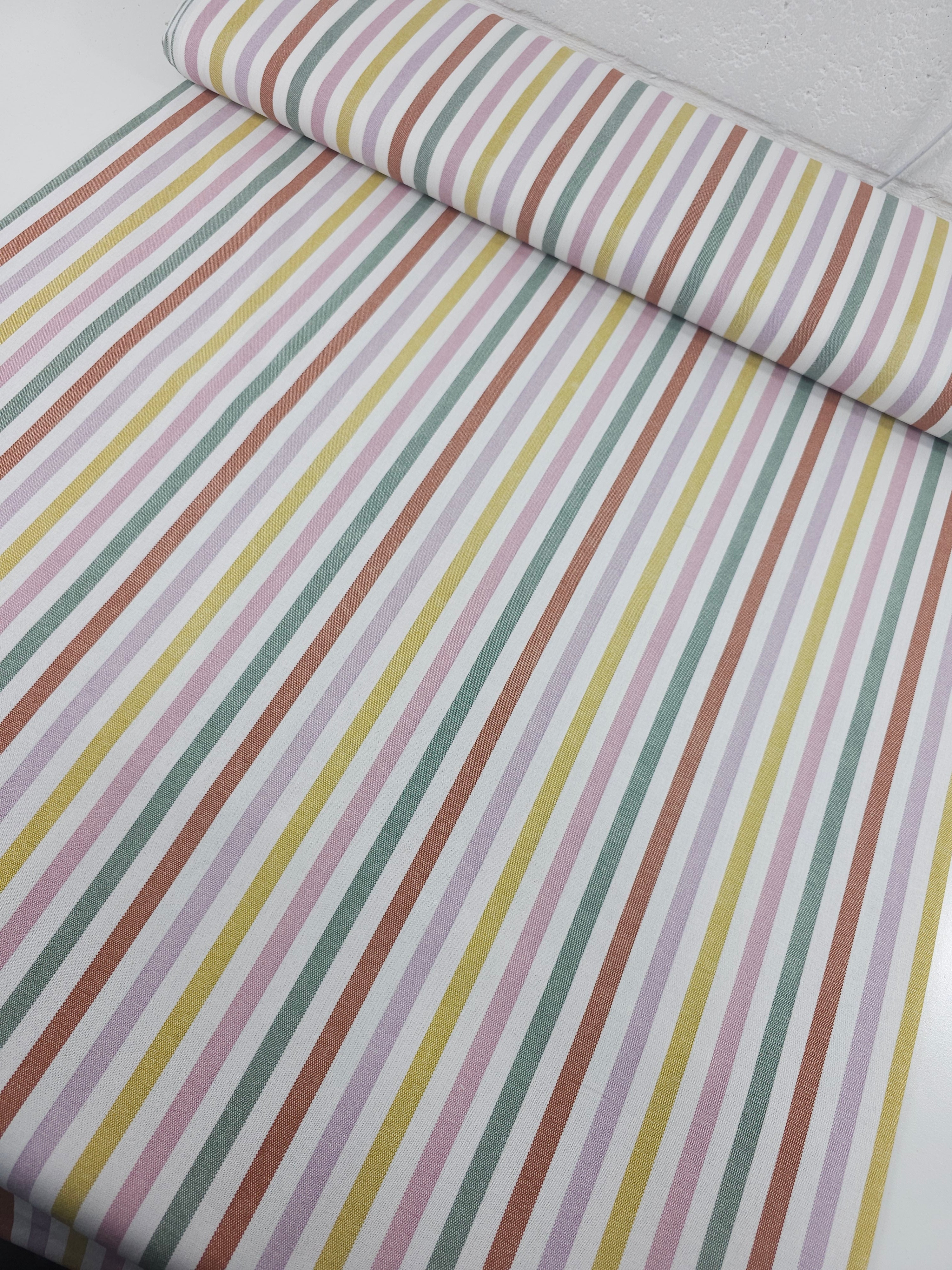Muted Pastel Stripe Canvas Cotton *EXTRA WIDE*