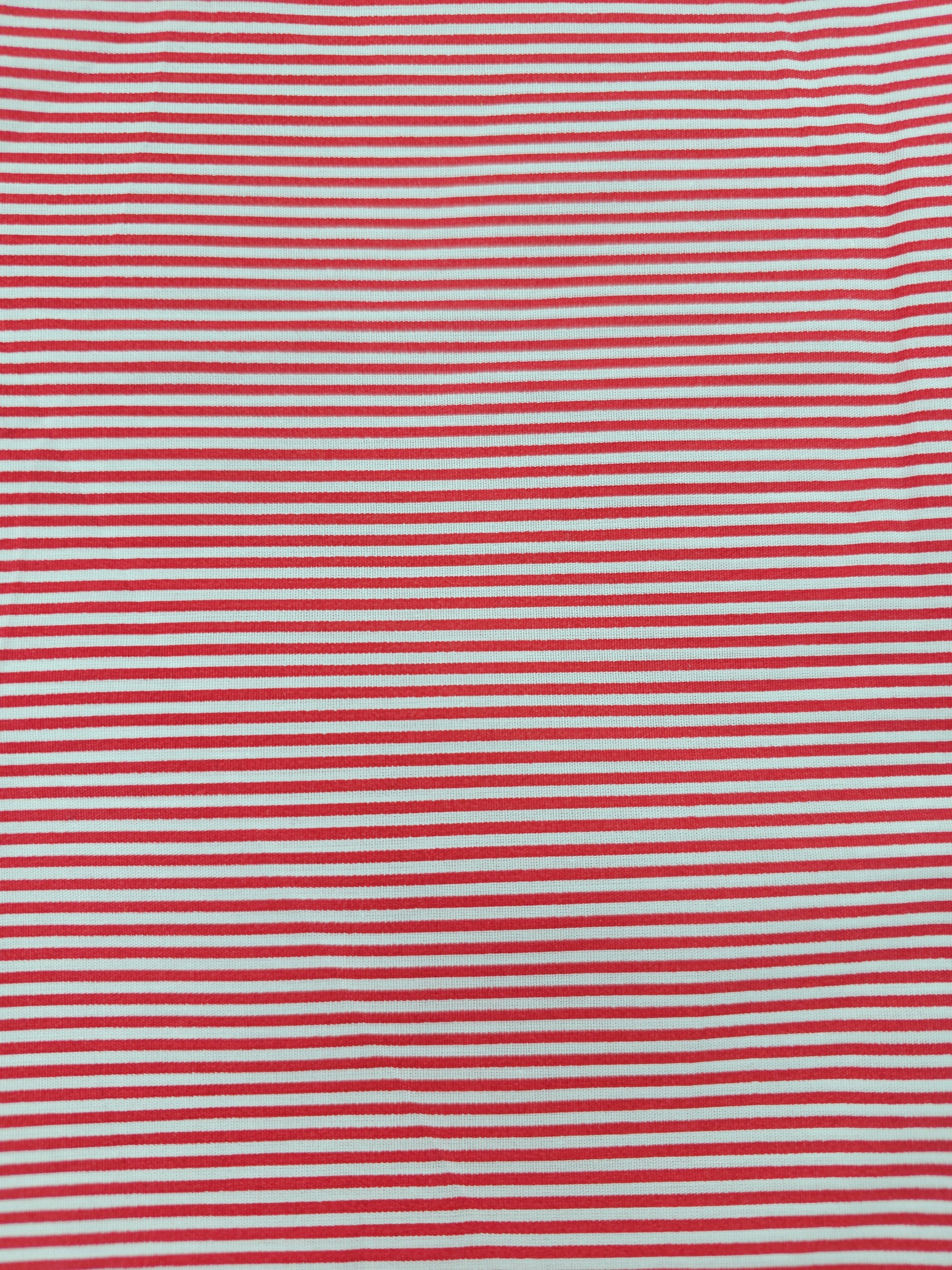 Red striped Cotton- 1m piece