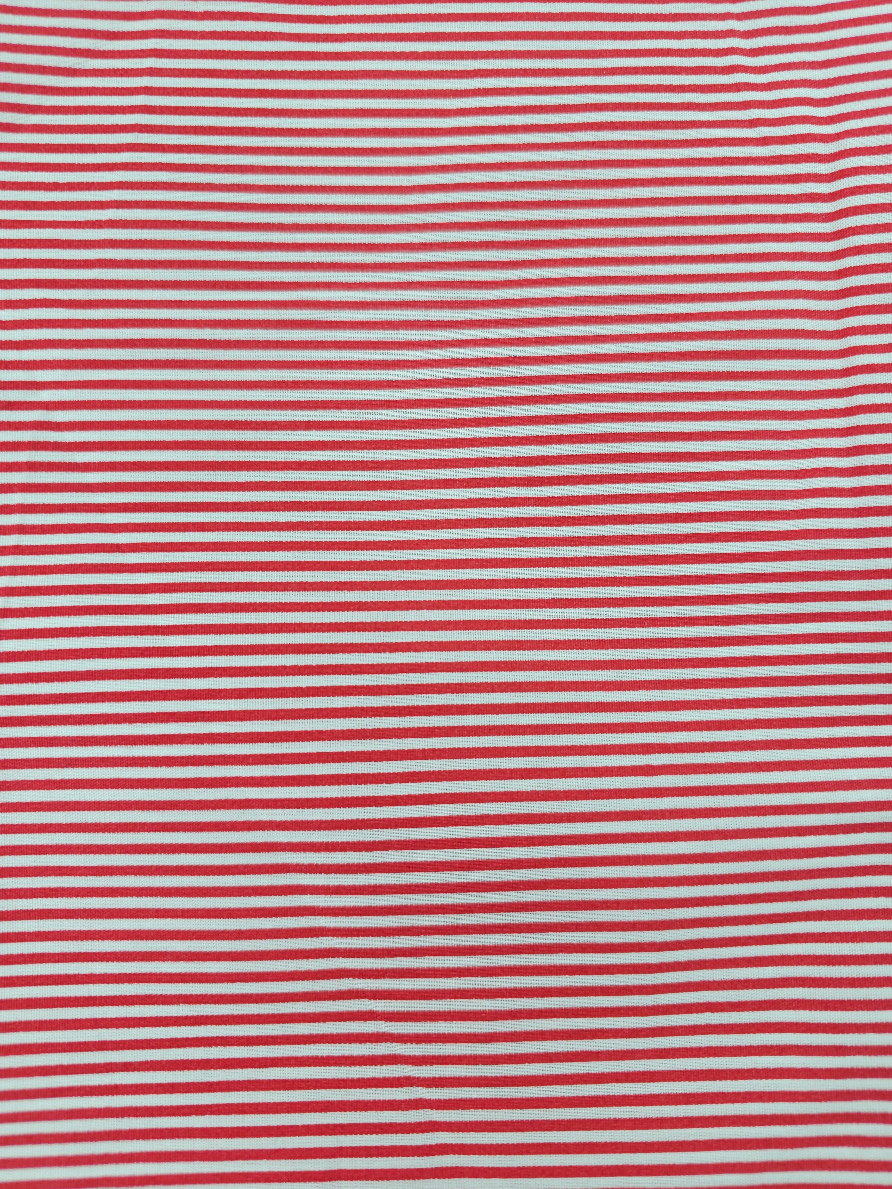 Red striped Cotton- 1m piece