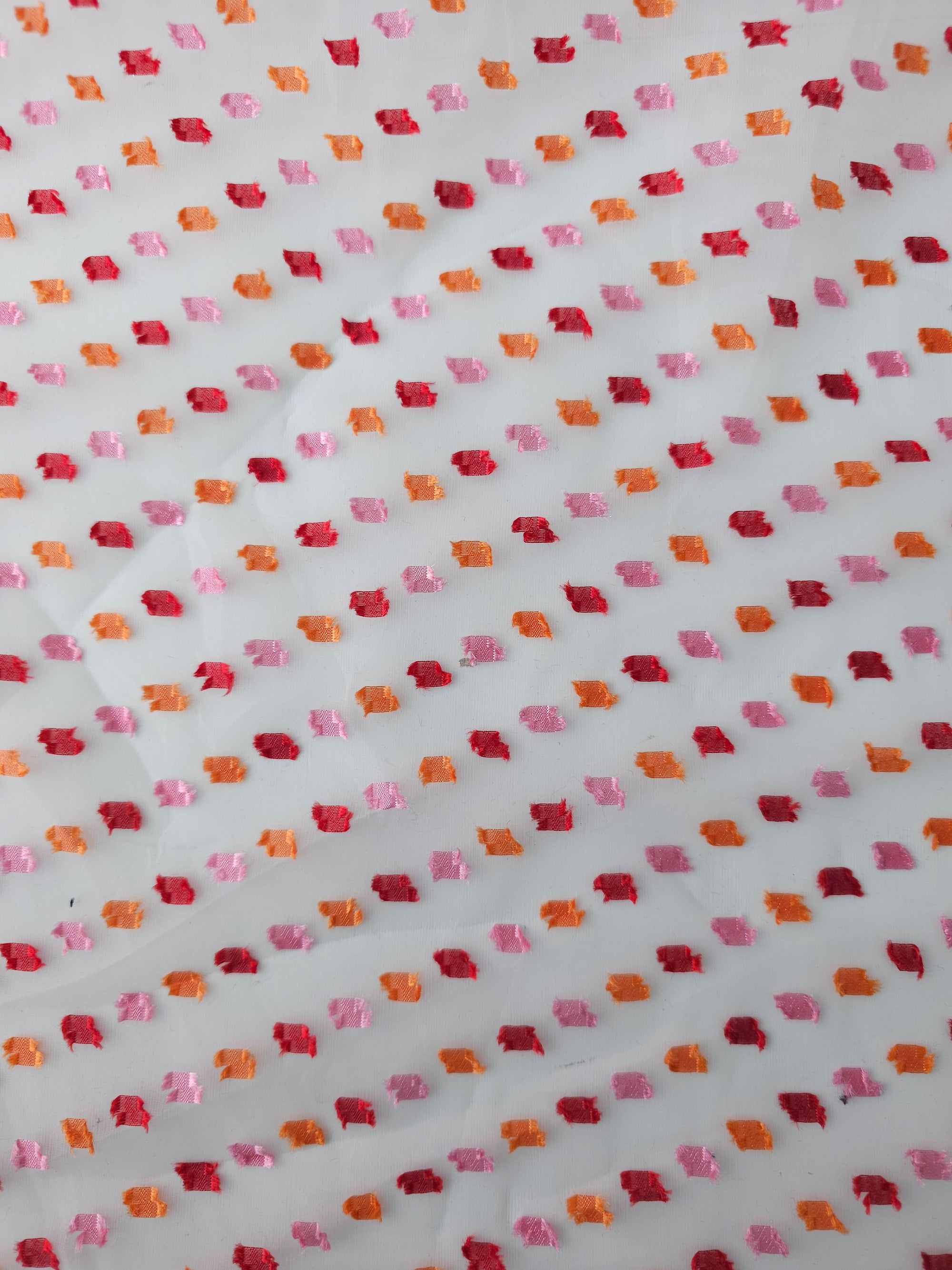 Pink/Orange Dobby Organza