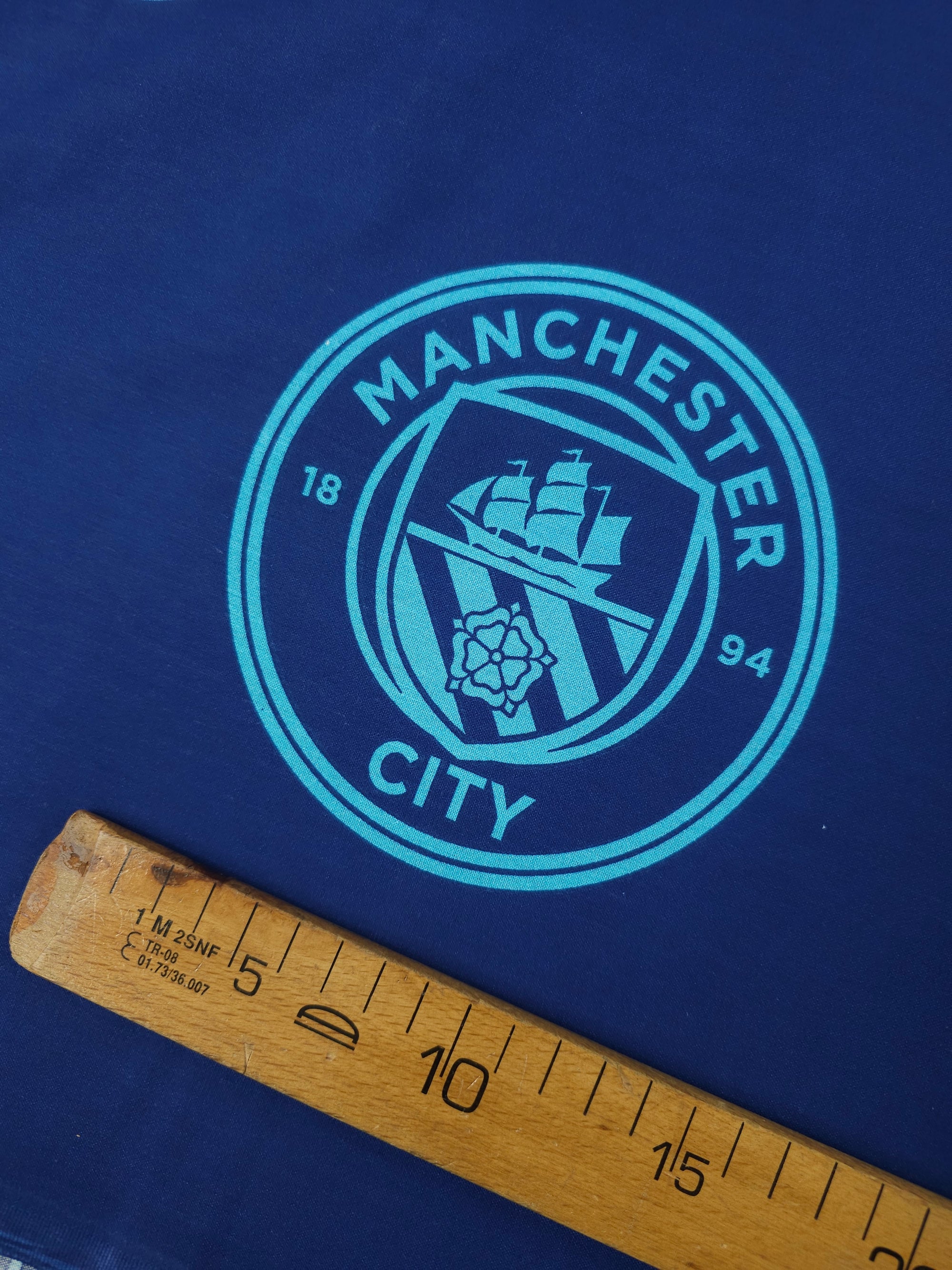 Manchester City FC Emblem 100% Cotton Football Fabric 106" *EXTRA WIDE*