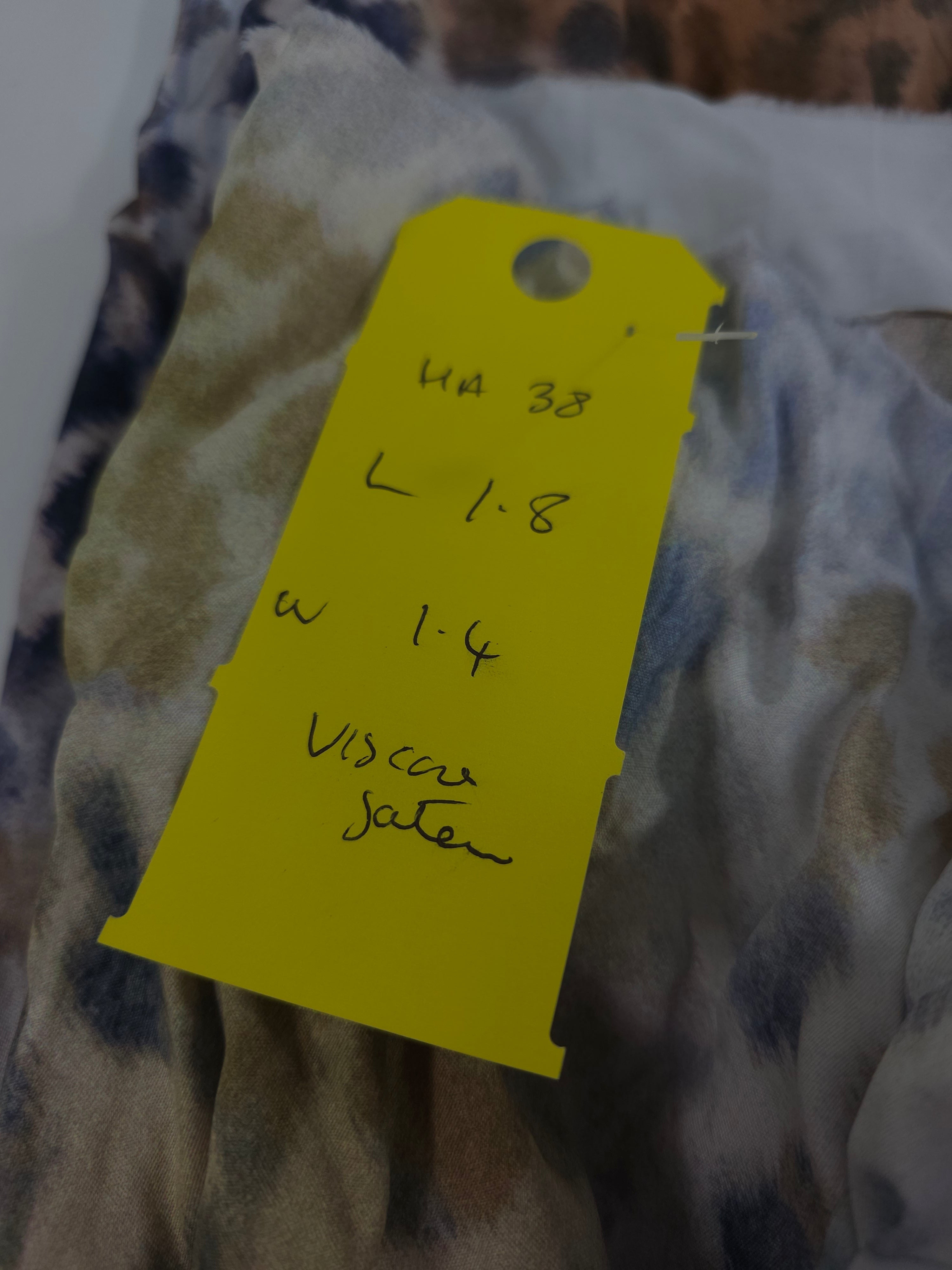Blue cheetah floral Viscose sateen- 1.8m piece