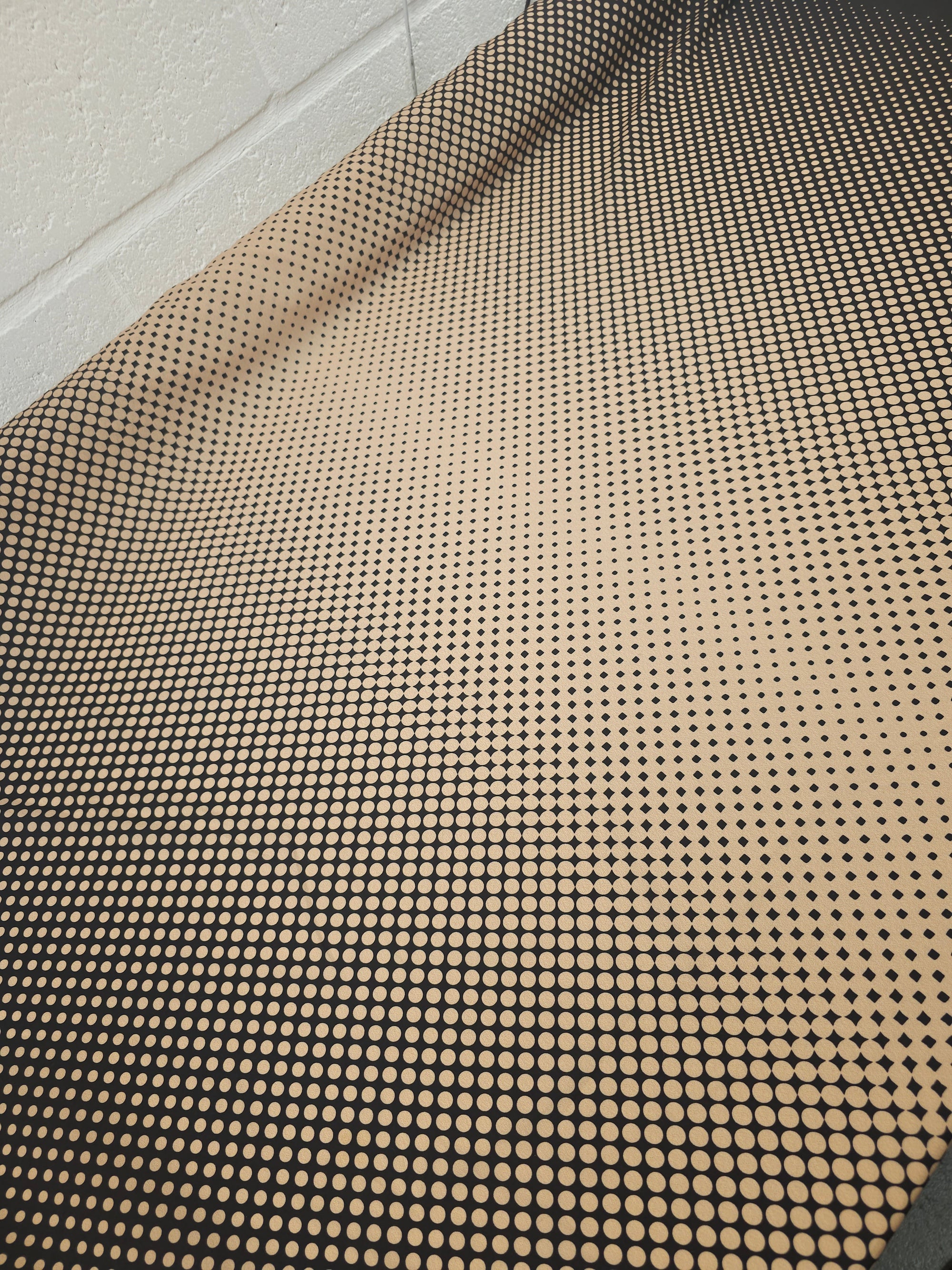 Beige/Black Dotty Trance Poly Crepe