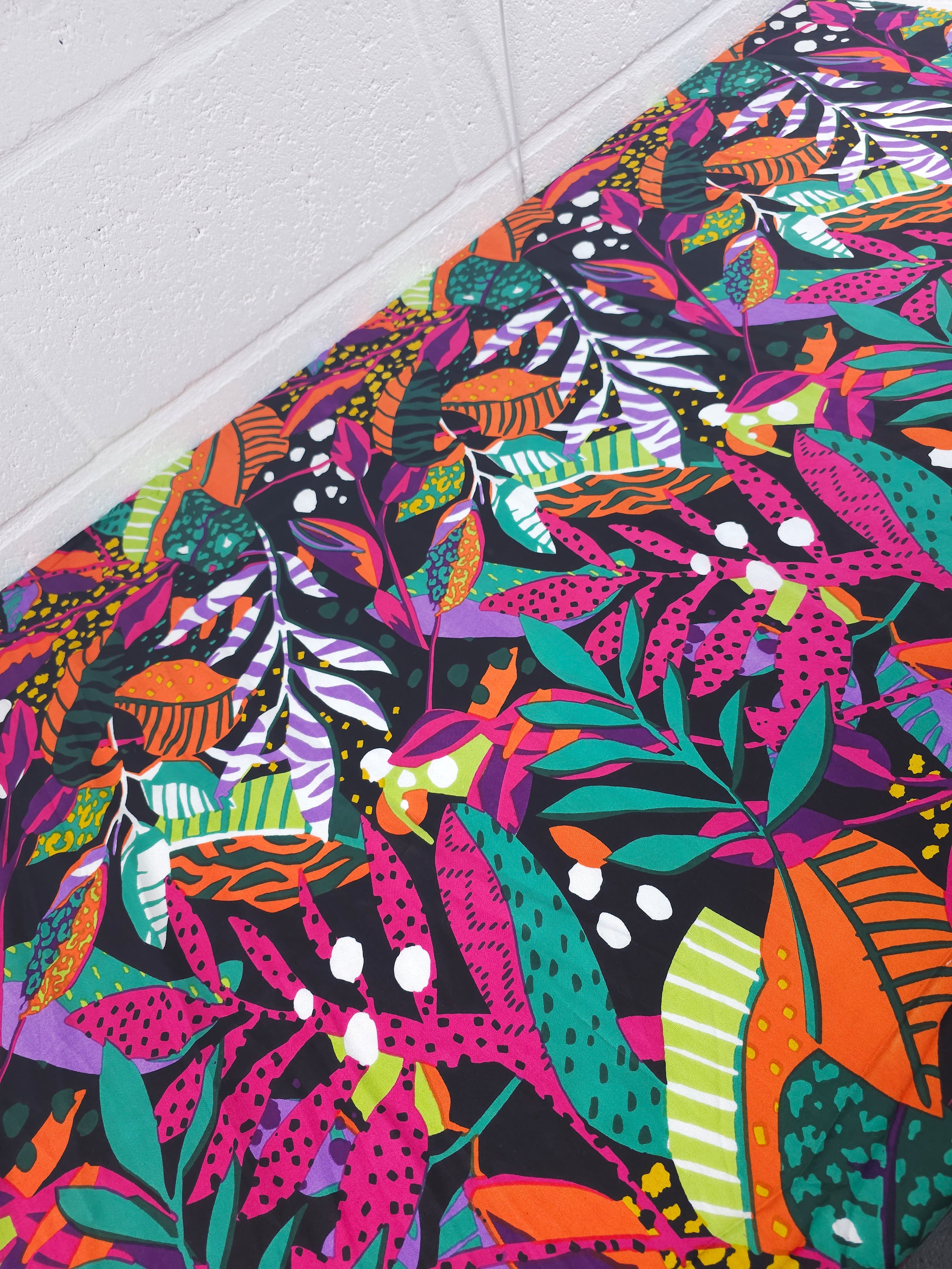 Abstract Wild Palm Leaf Viscose