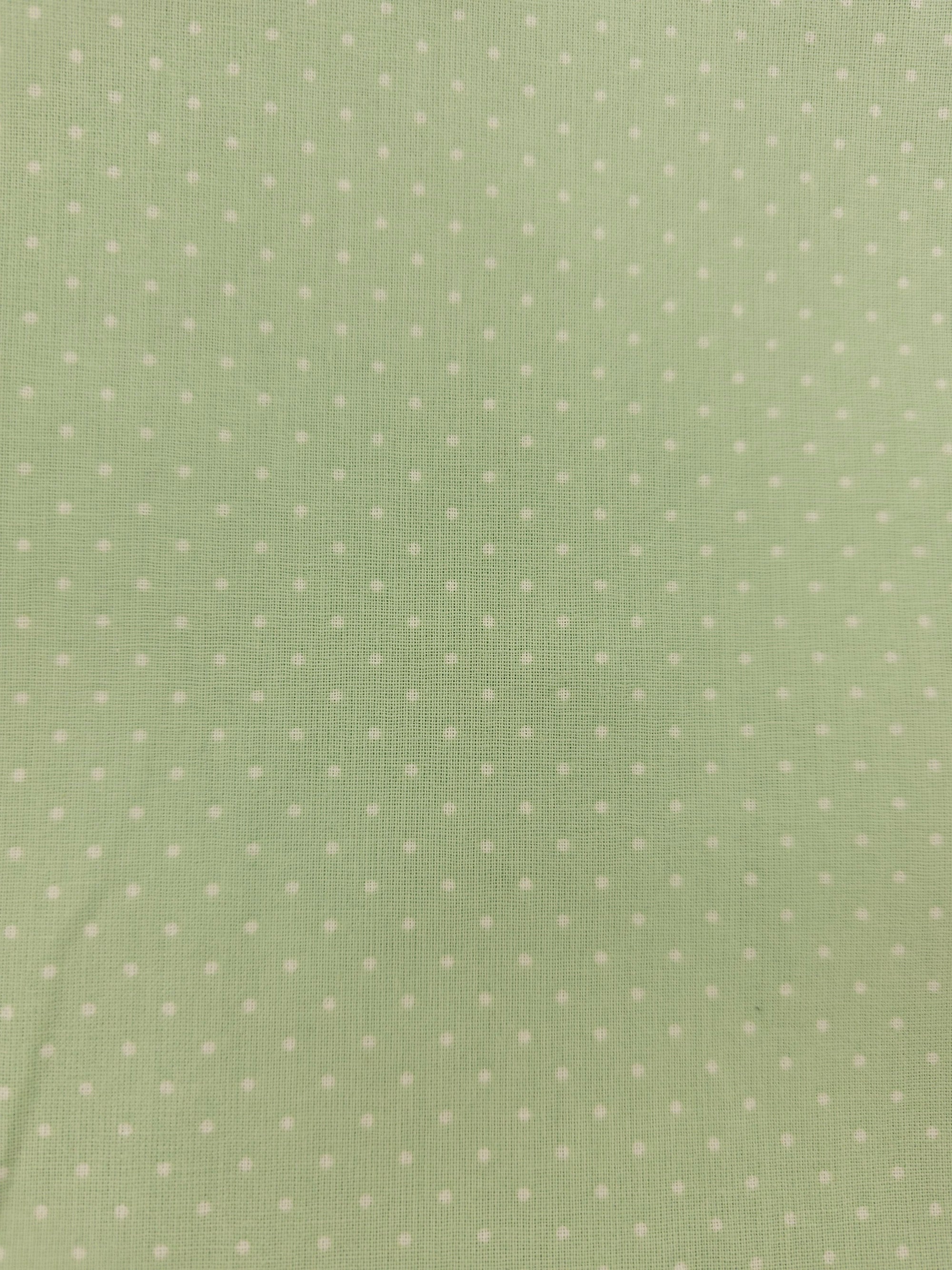 Mint polka dot Cotton- 2.5m piece