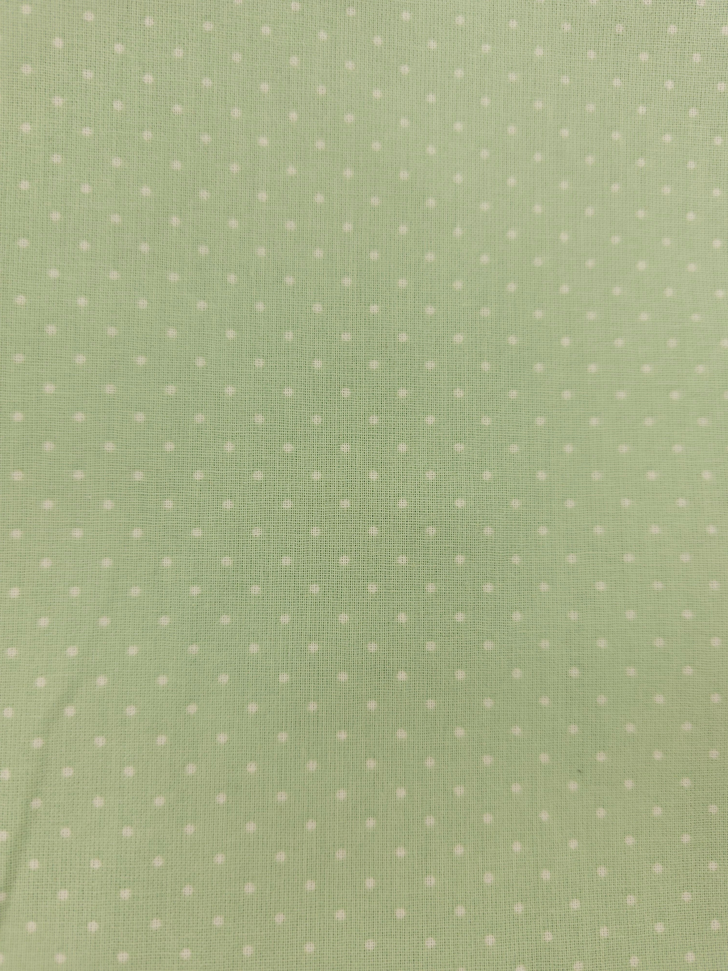Mint polka dot Cotton- 2.5m piece