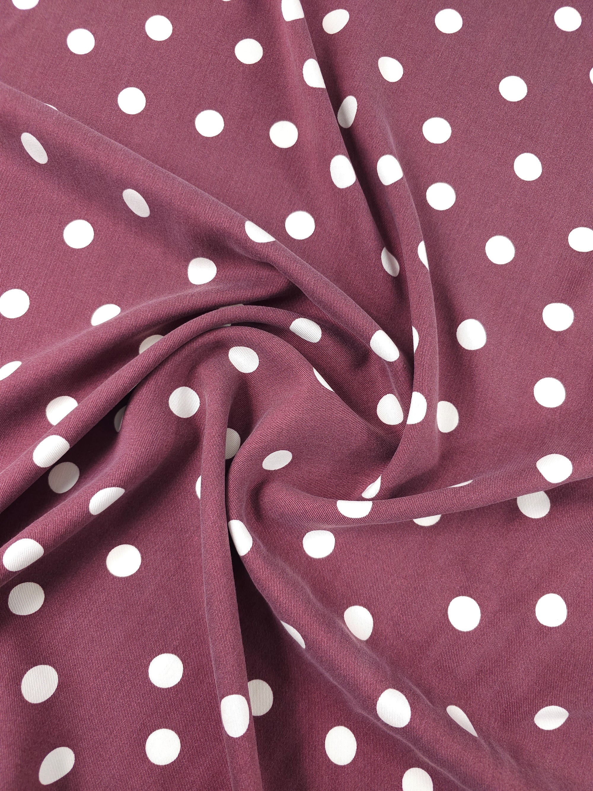 Grape Polka Spot Tencel Viscose