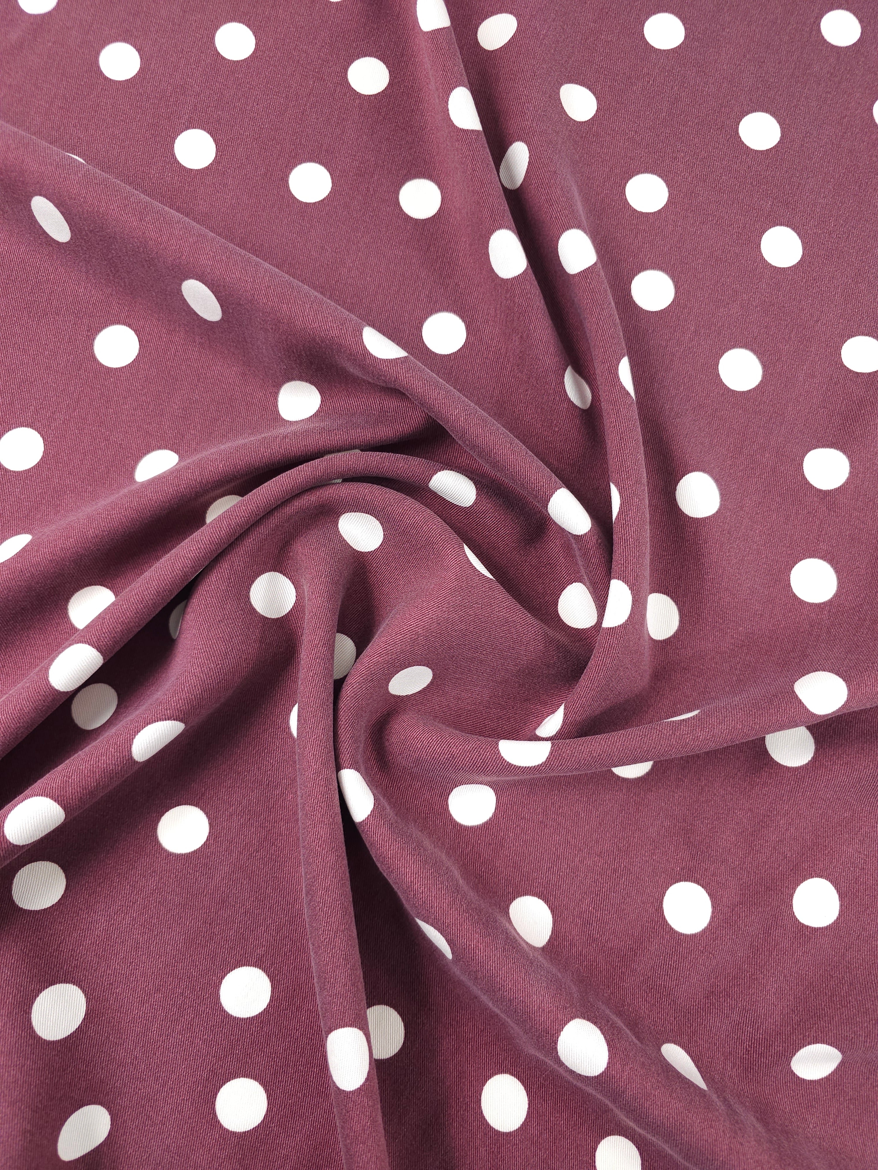 Grape Polka Spot Tencel Viscose