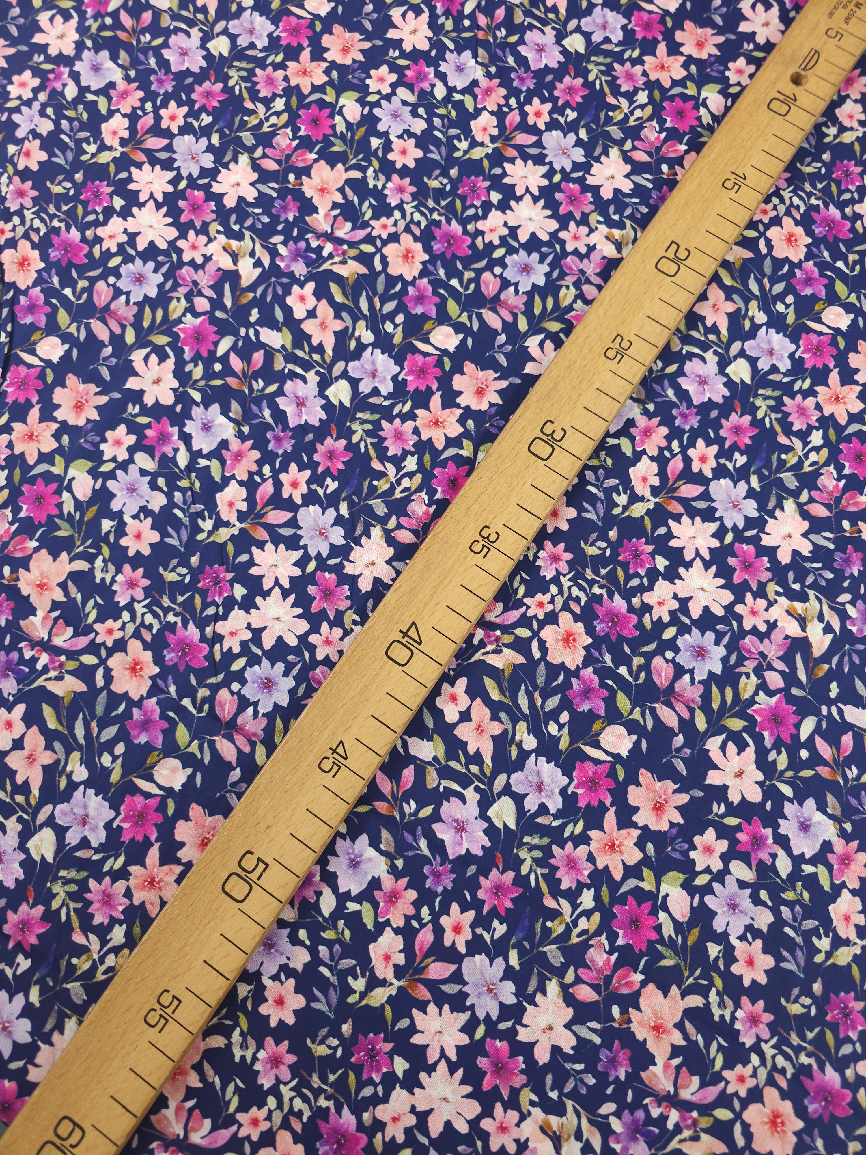 Midnight Floral Bloom Lightweight Cotton 60"