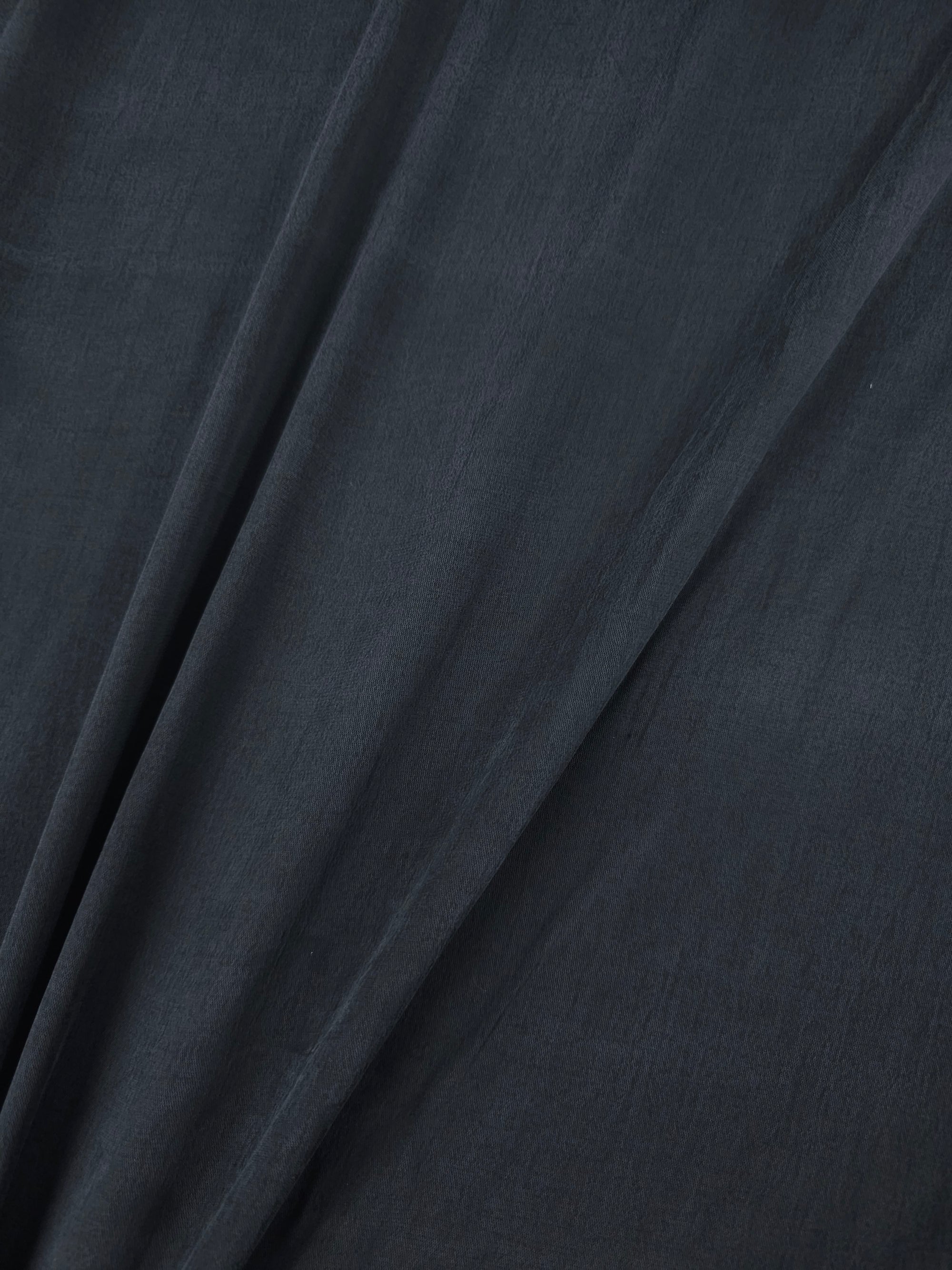 Black Sandwashed Cupro Viscose