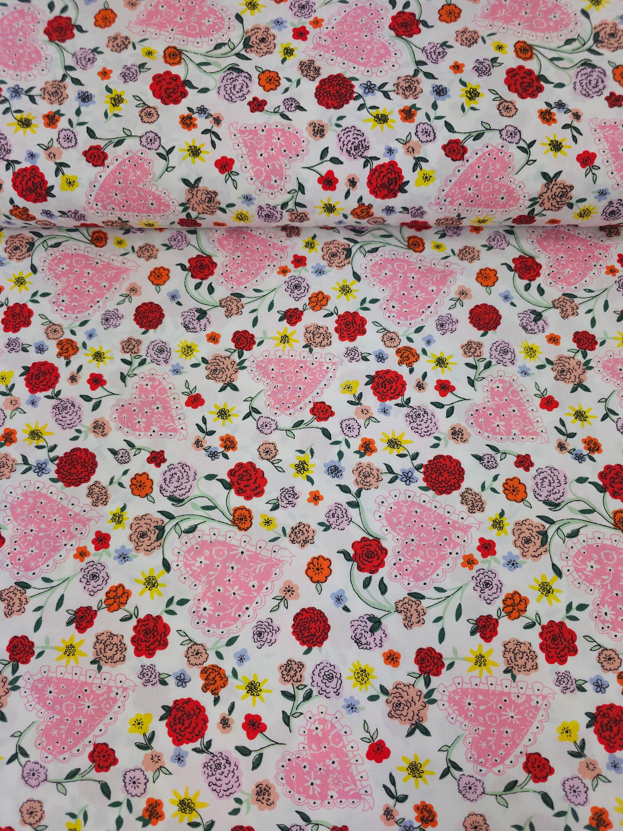 Floral Heart Brave Soul 100% Cotton 98" - Cath Kidston *EXTRA WIDE*
