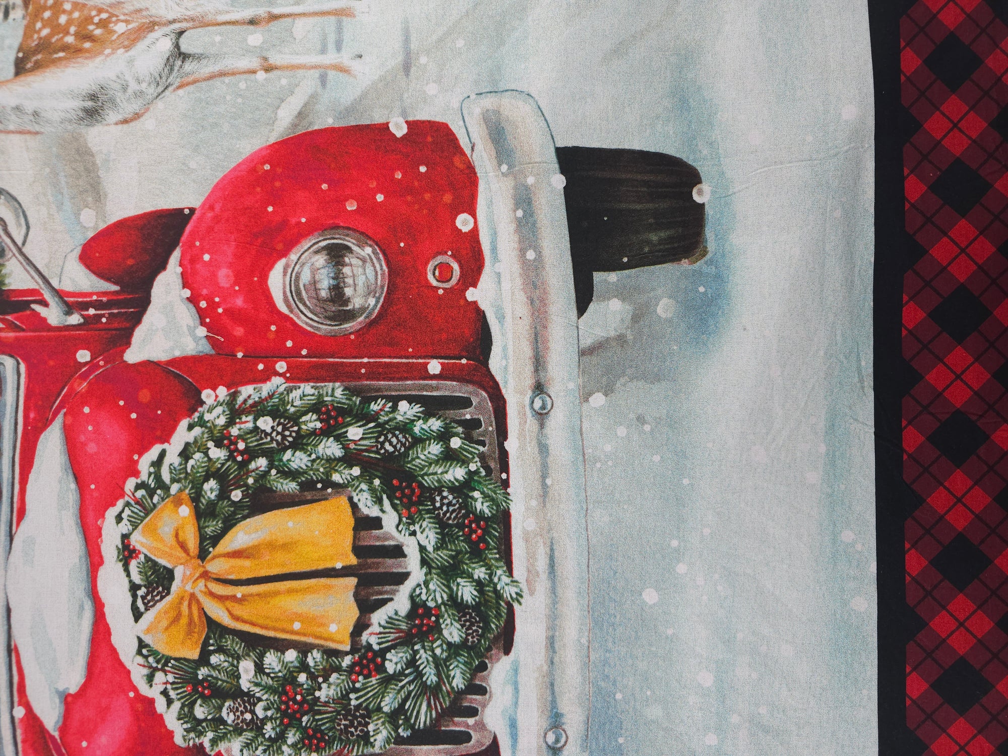 Christmas on the road cotton panel- 1m
