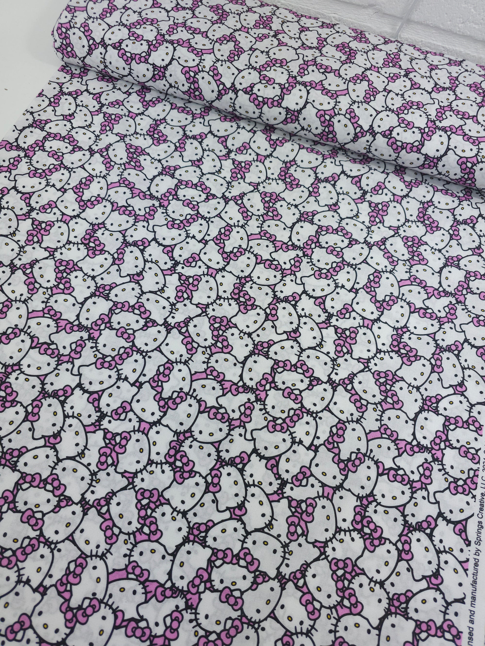 Pink Bow Hello Kitty Small Faces 100% Cotton