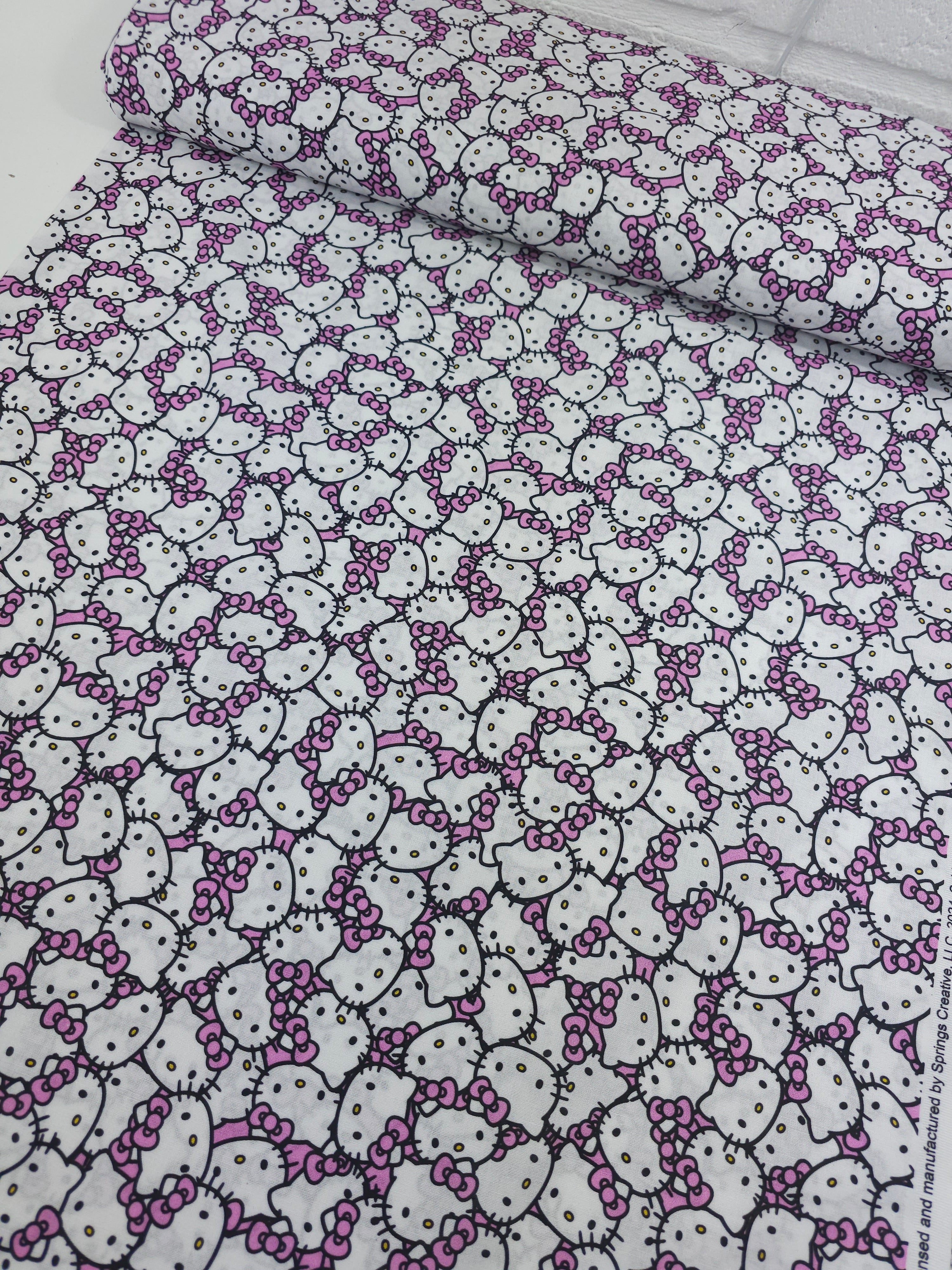 Pink Bow Hello Kitty Small Faces 100% Cotton