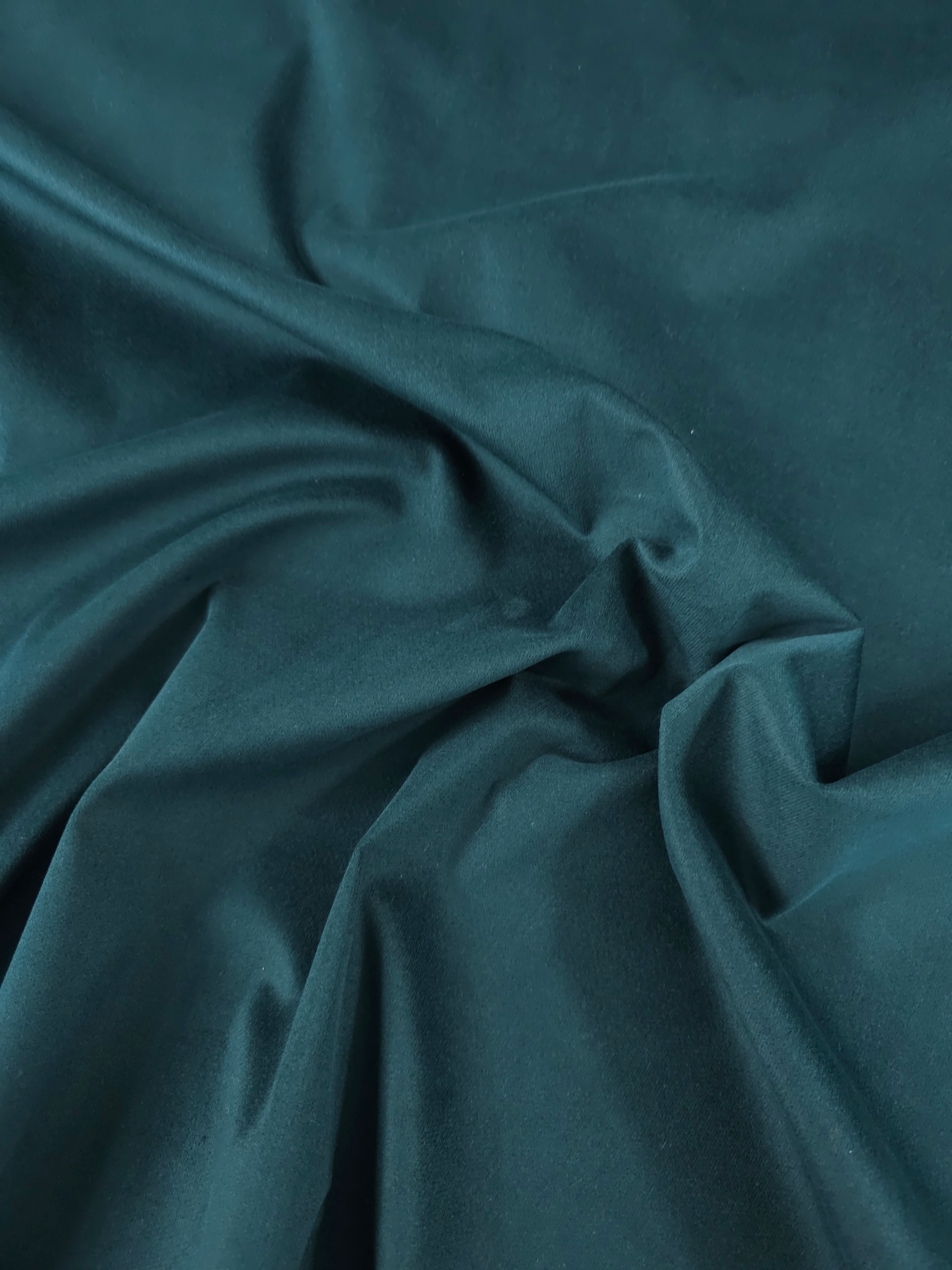 Deep Teal Cotton Velvet