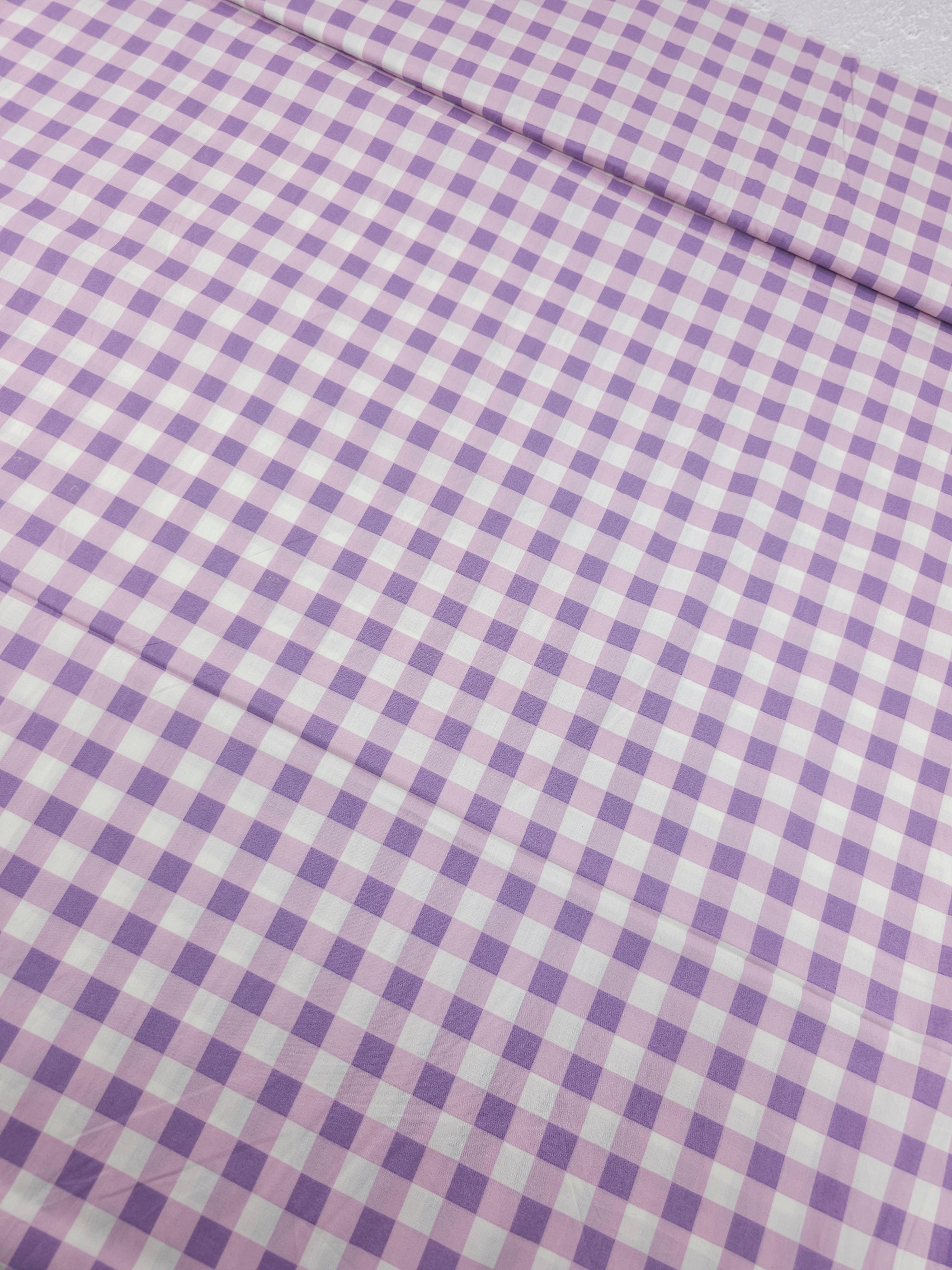 Purple/Warm Lilac Gingham Lightweight Cotton 57"