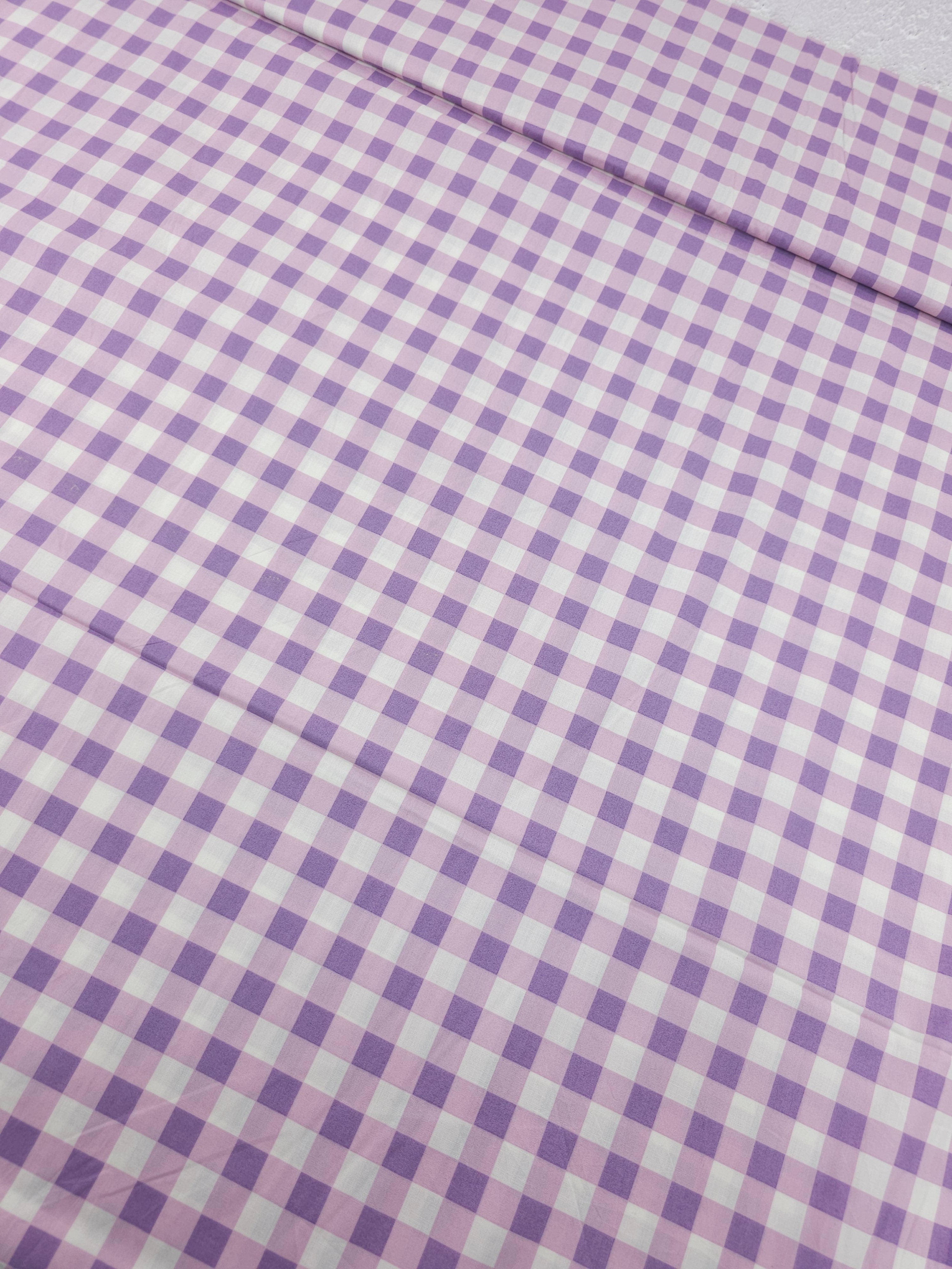 Purple/Warm Lilac Gingham Lightweight Cotton 57"