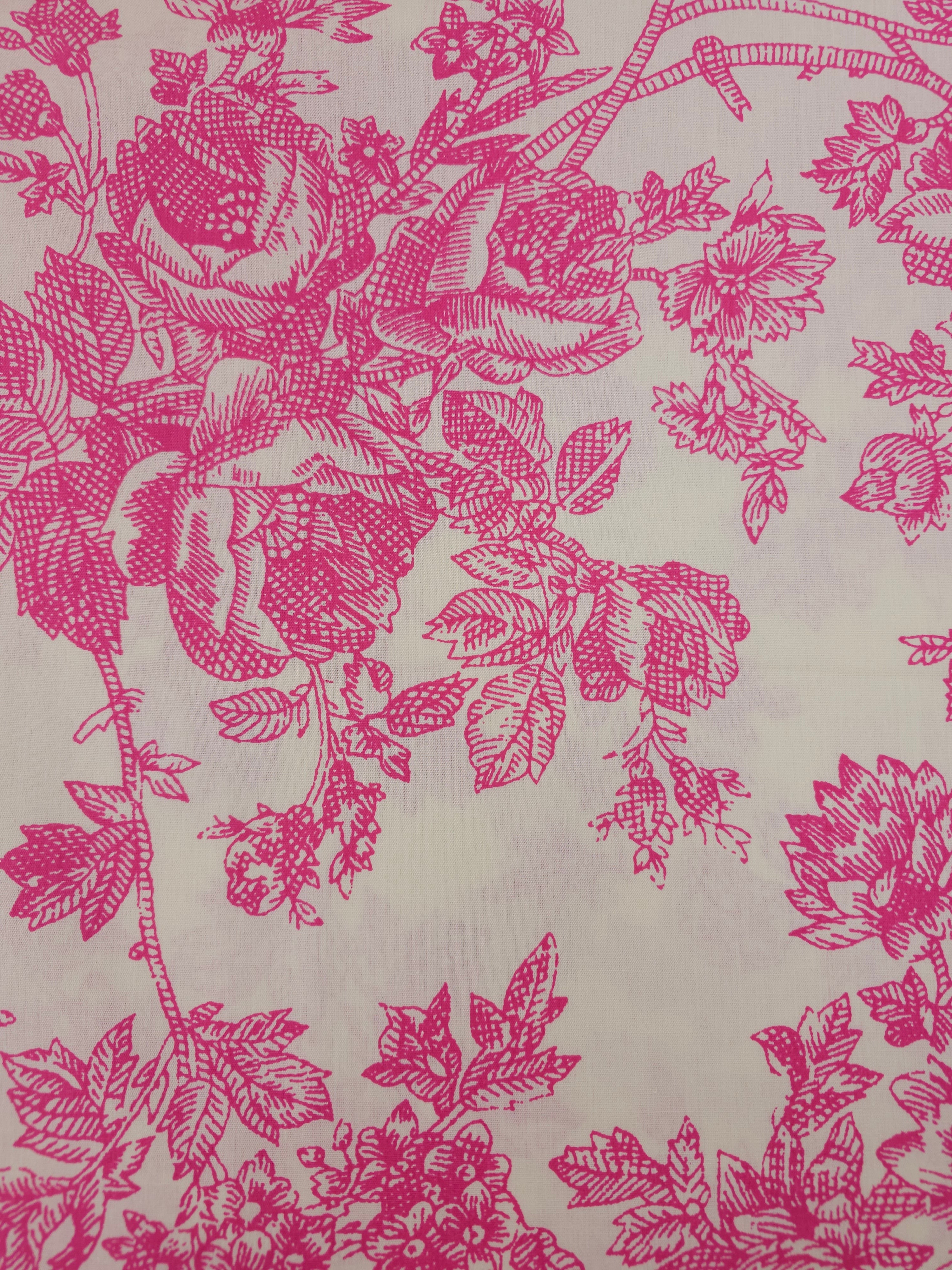 Pink Sketch Floral 100% Cotton 110” - Urban Outfitters *EXTRA WIDE*