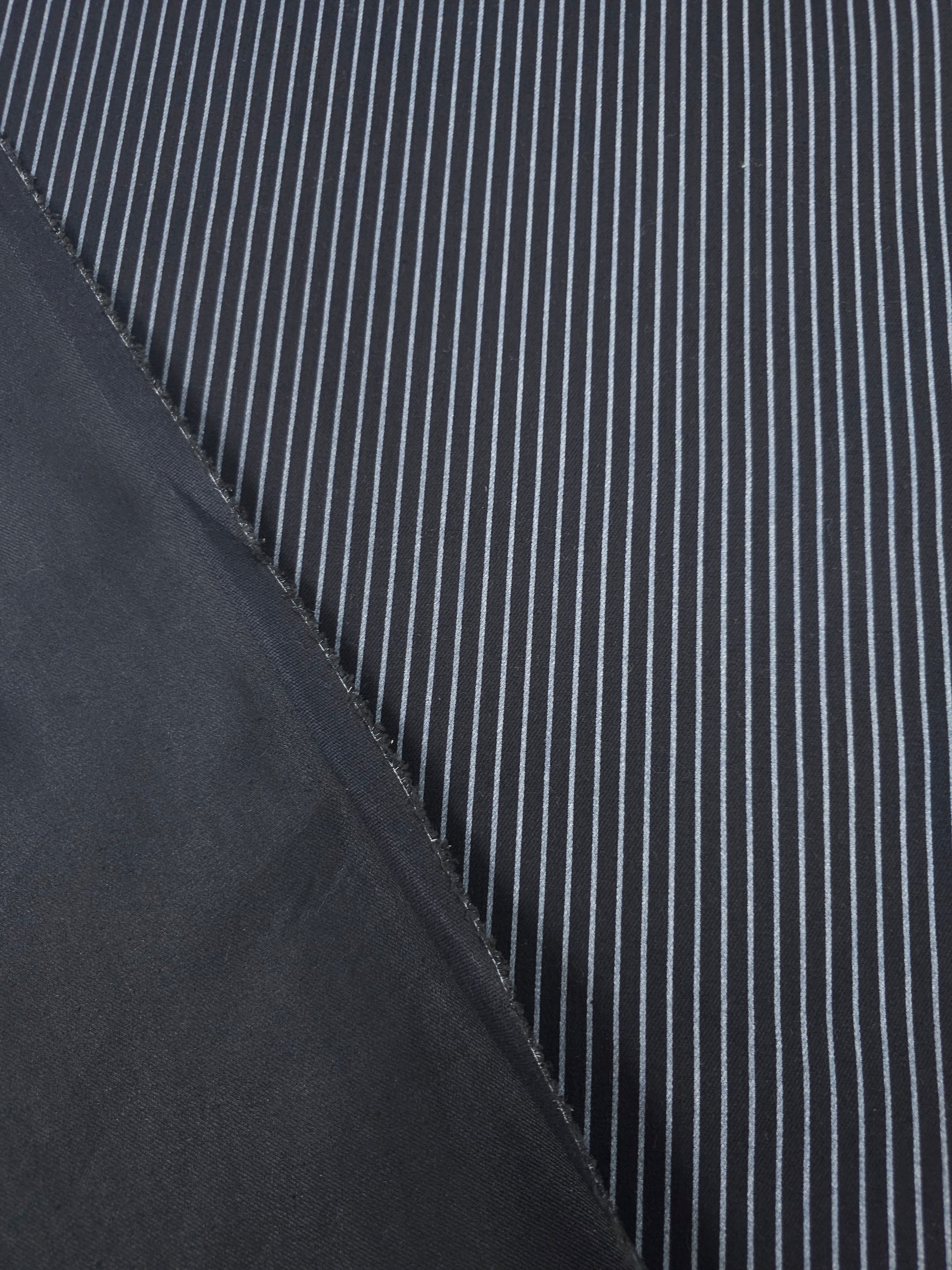 Black/Grey Narrow Pinstripe Denim