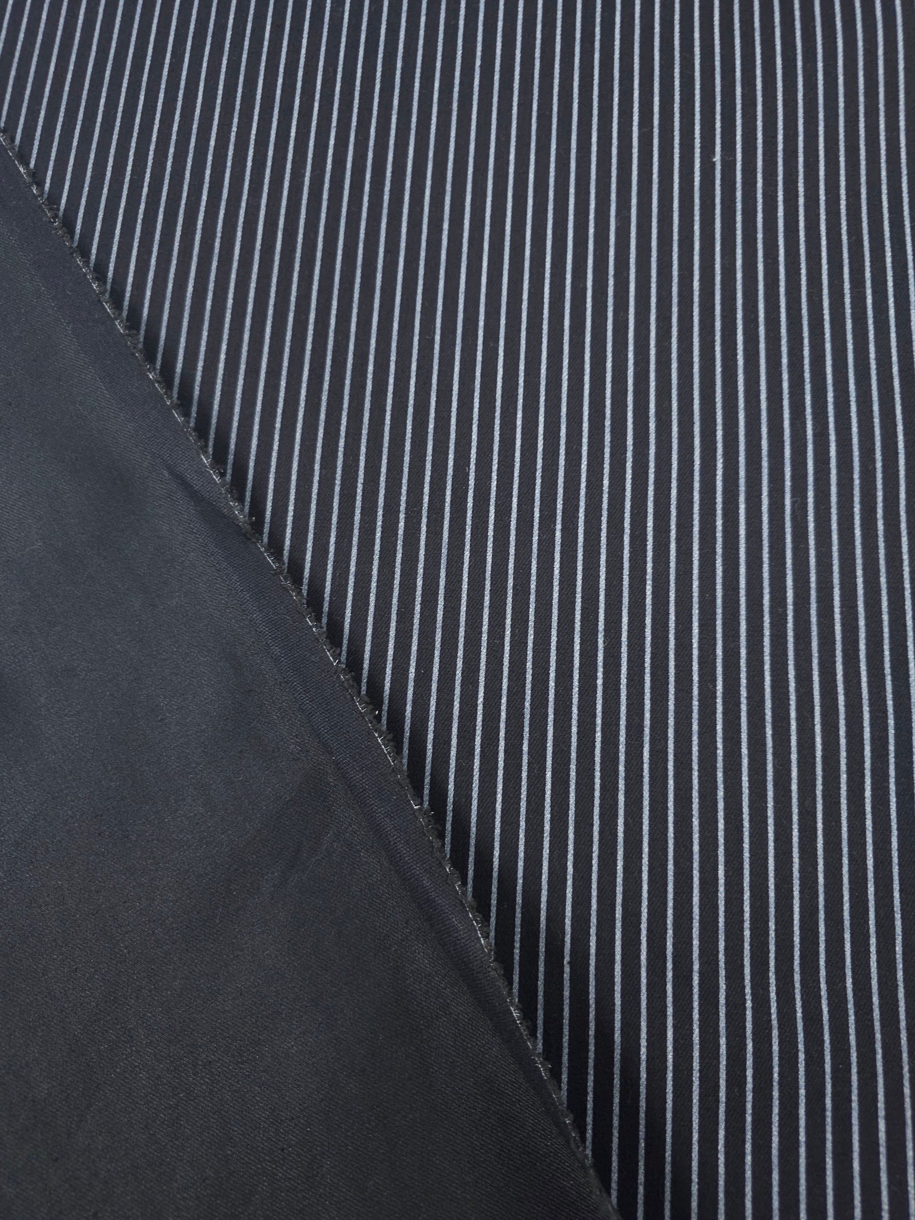 Black/Grey Narrow Pinstripe Denim