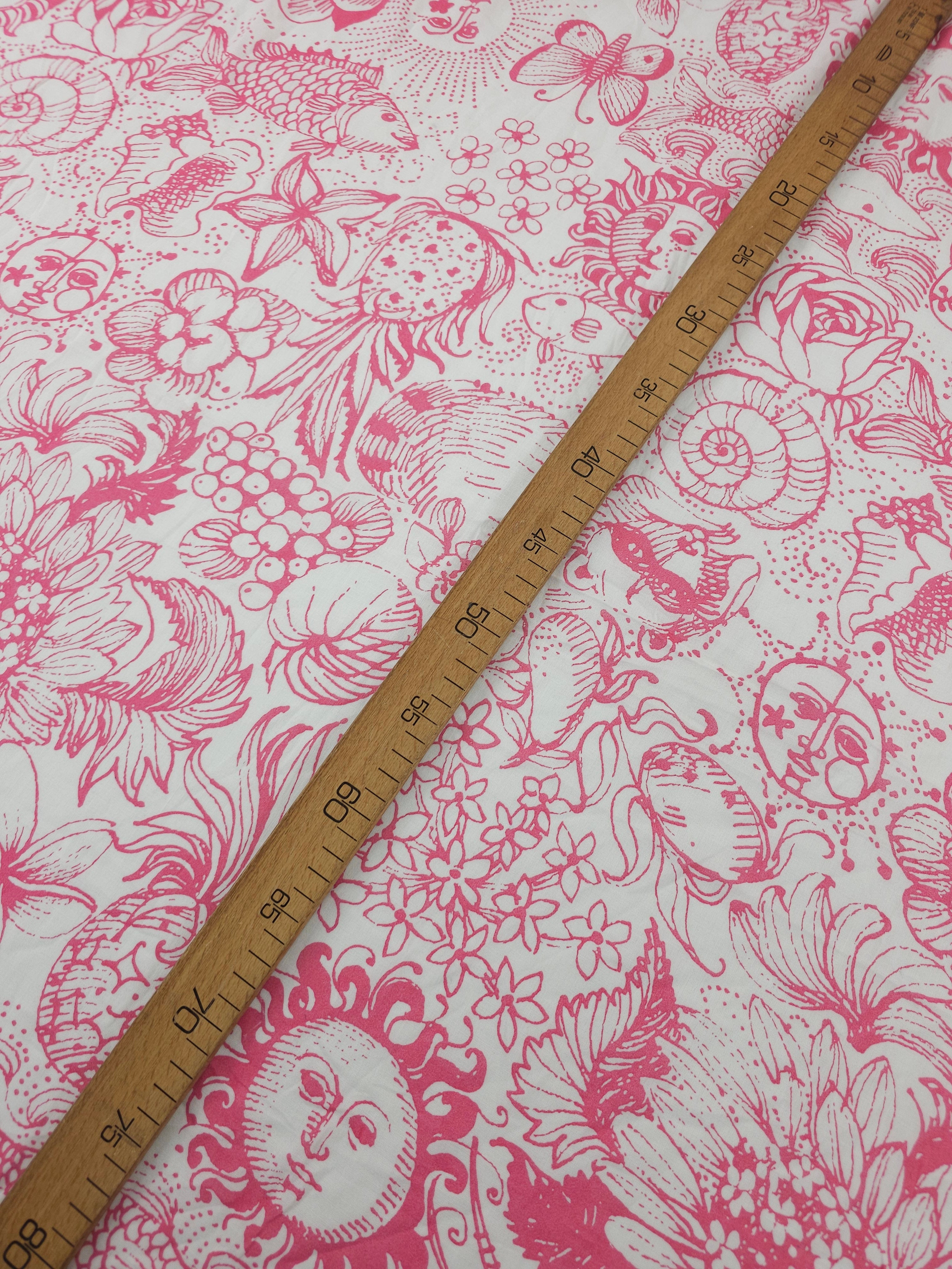 Rosewood Pink Celestial Sea Floral Lightweight Cotton - Lilly Pulitzer