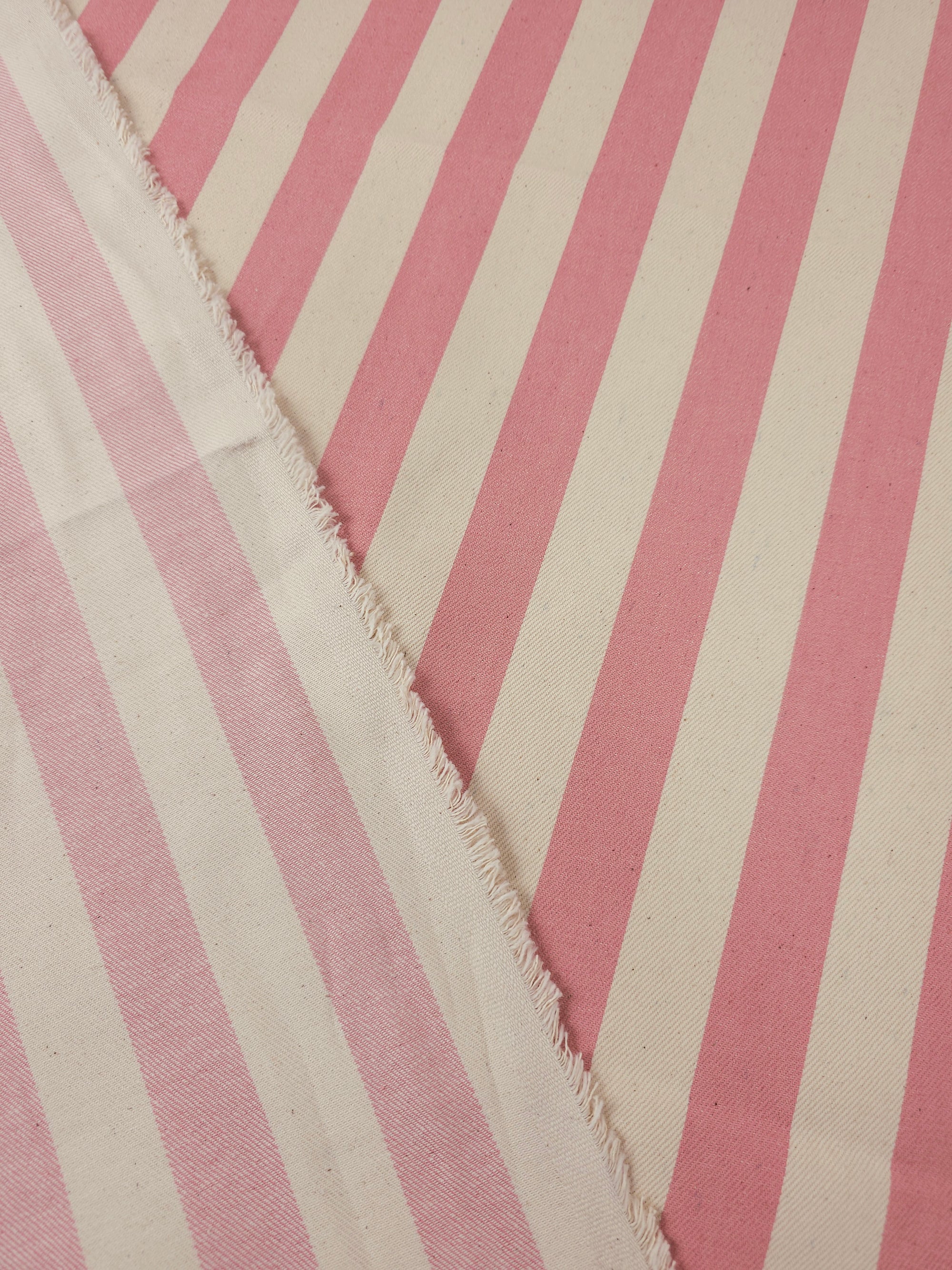 Candy Pink/Cream Stripe Denim