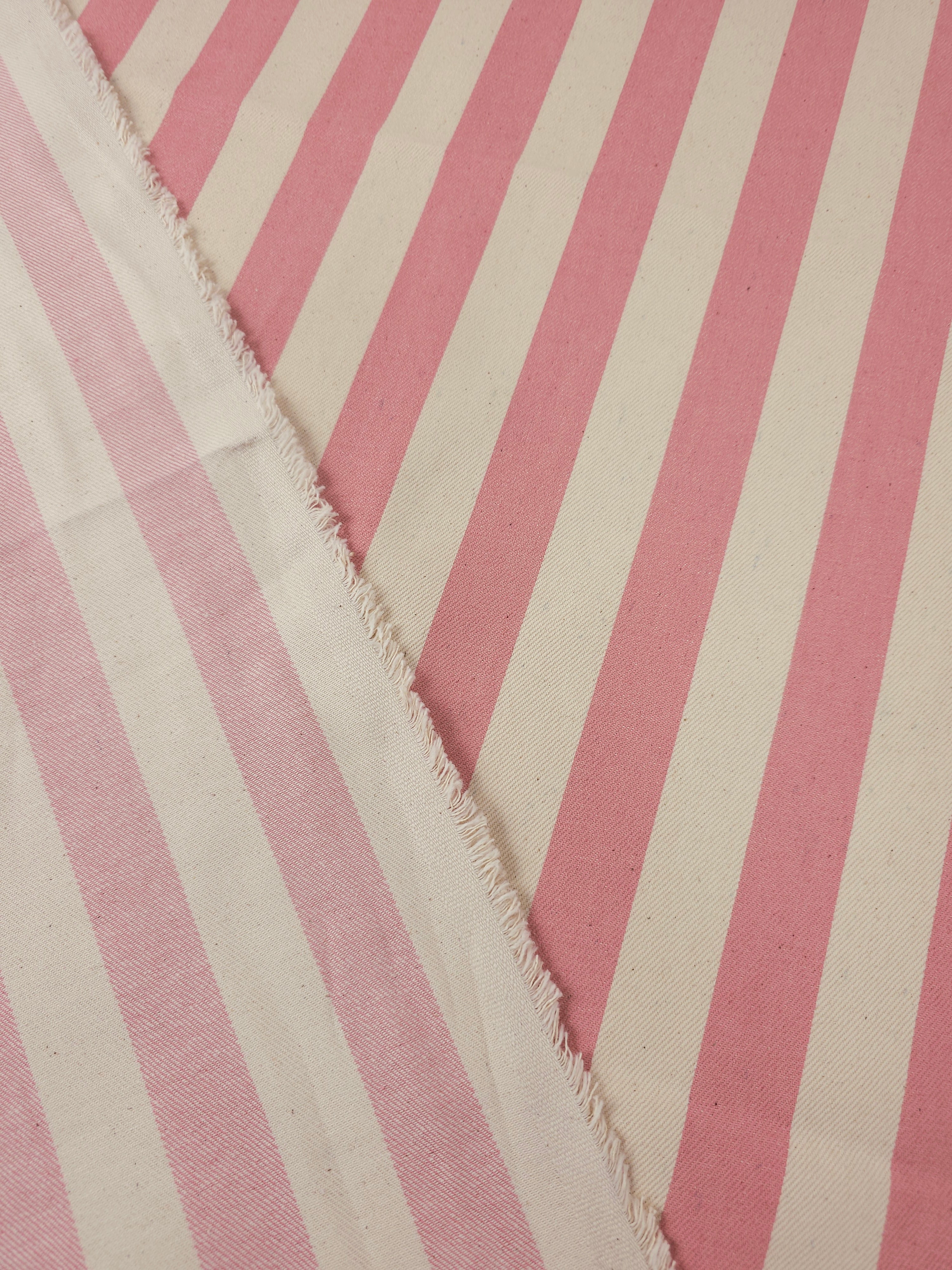 Candy Pink/Cream Stripe Denim