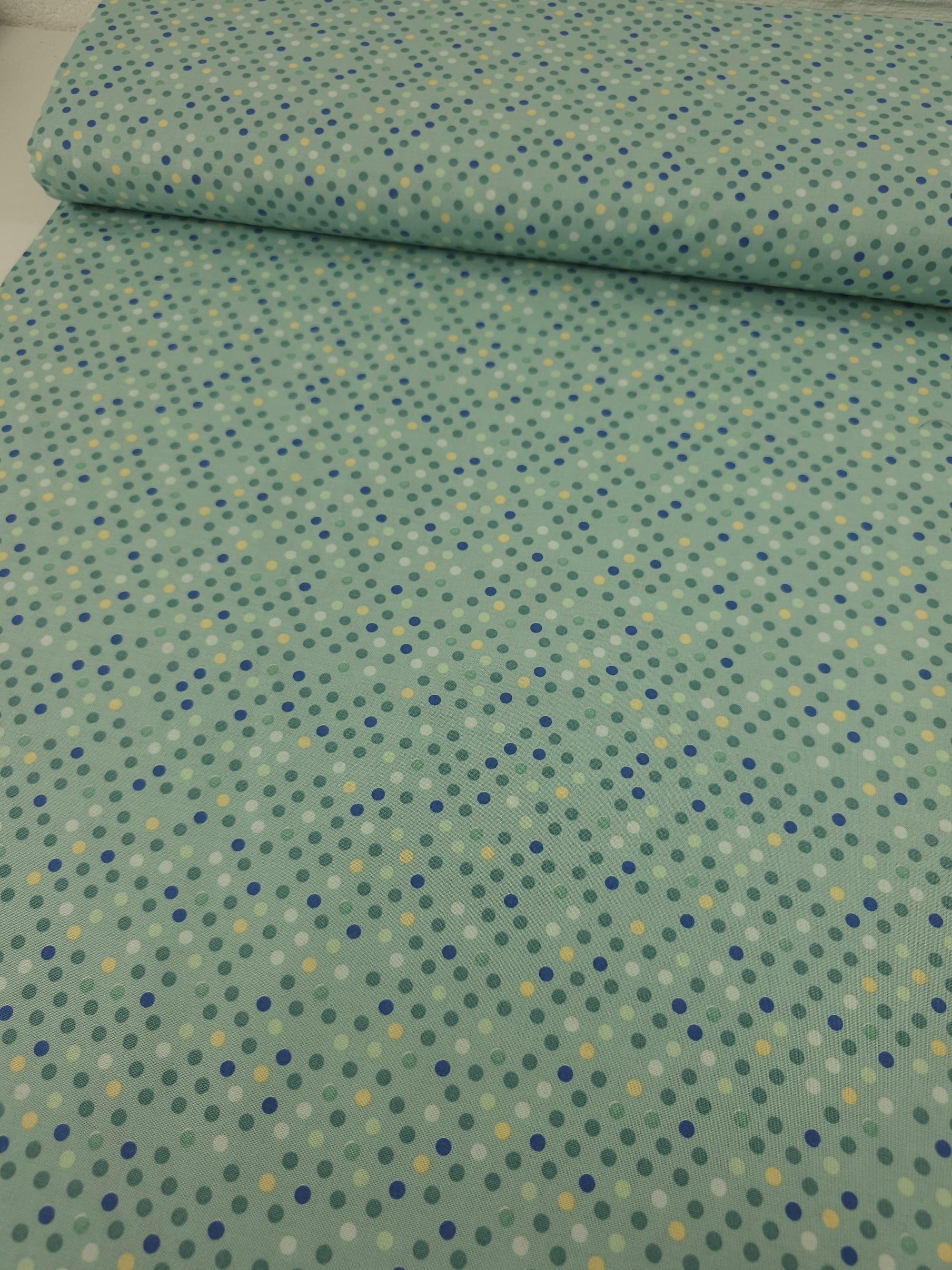 Sage Green Polka Spot 100% Cotton
