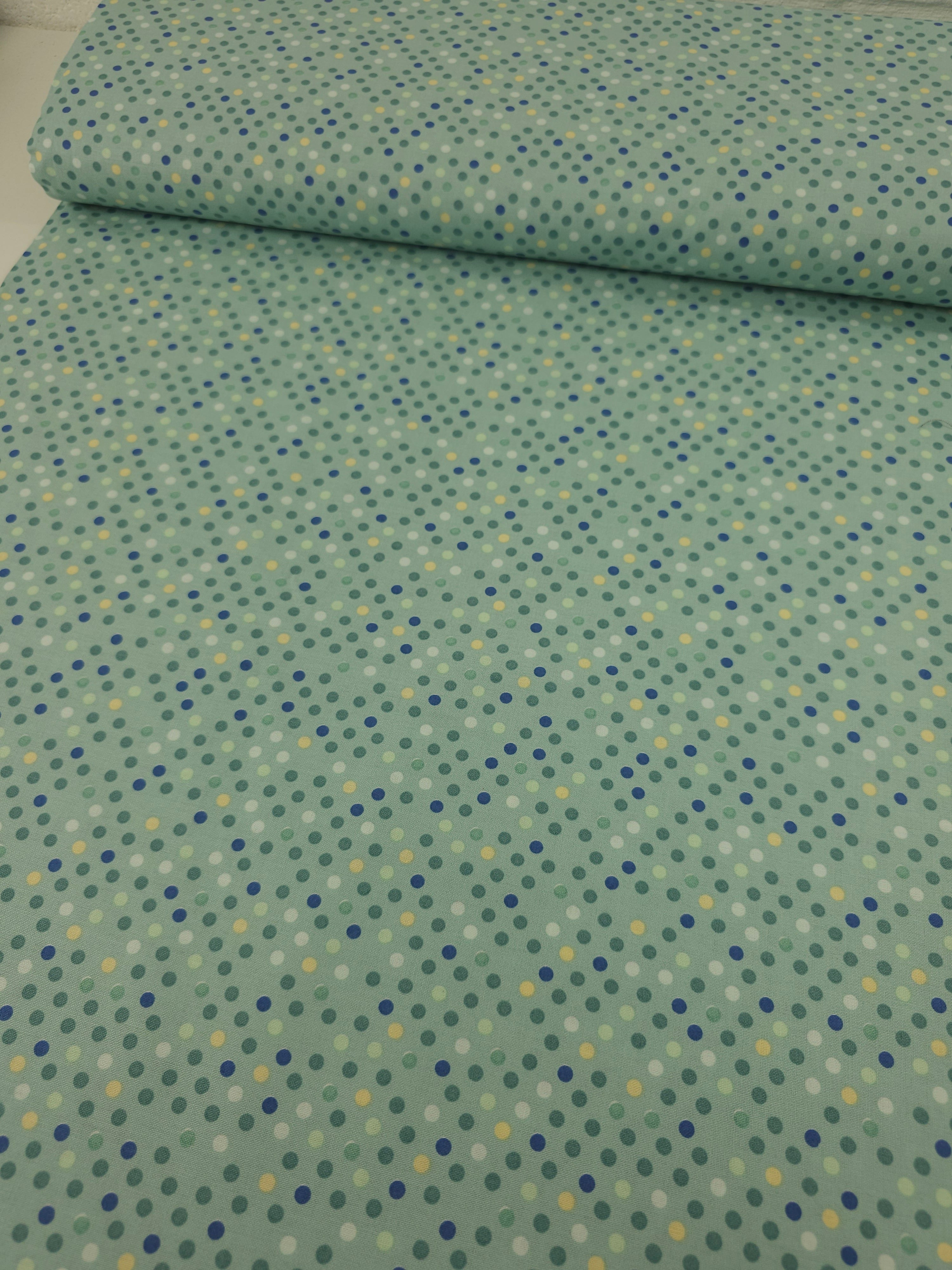 Sage Green Polka Spot 100% Cotton