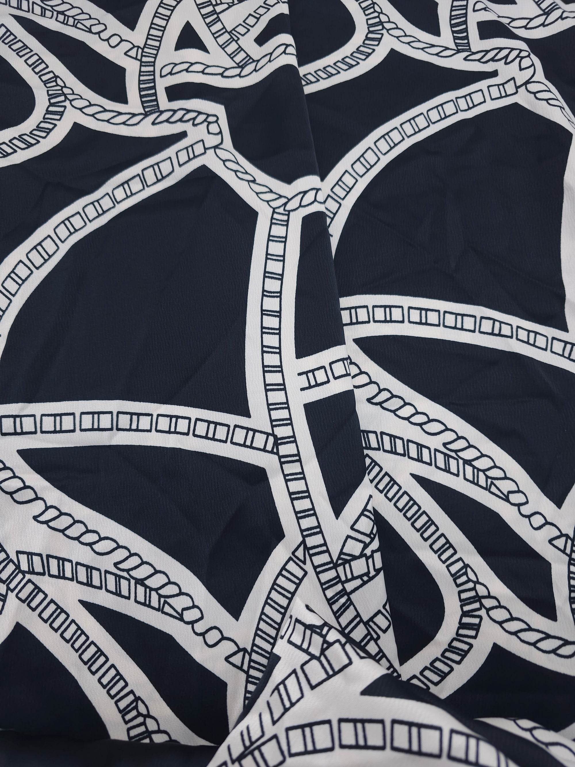 Black ropes Viscose sateen- 3m piece