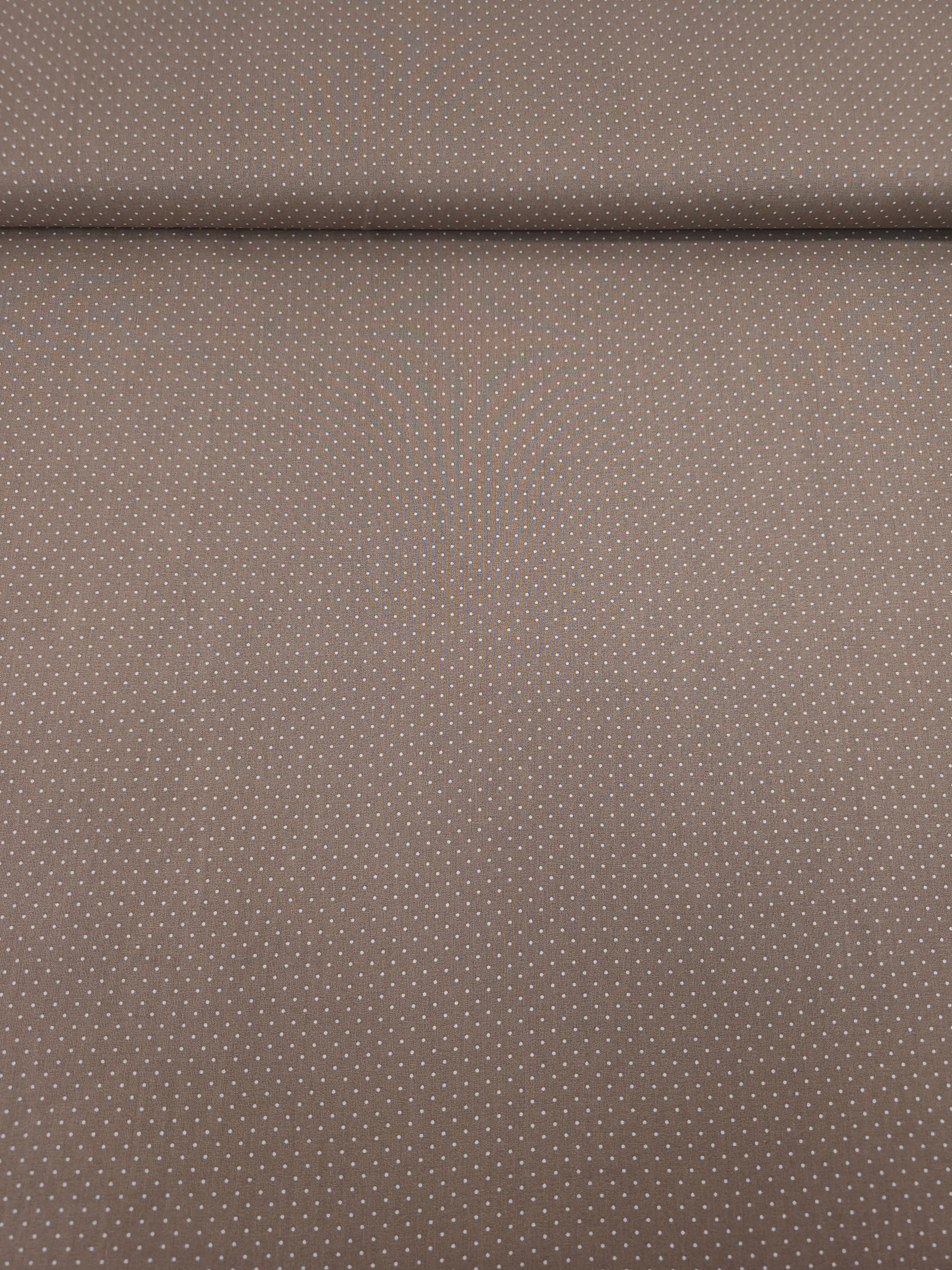 Mocha Micro Polka 100% Cotton 60"