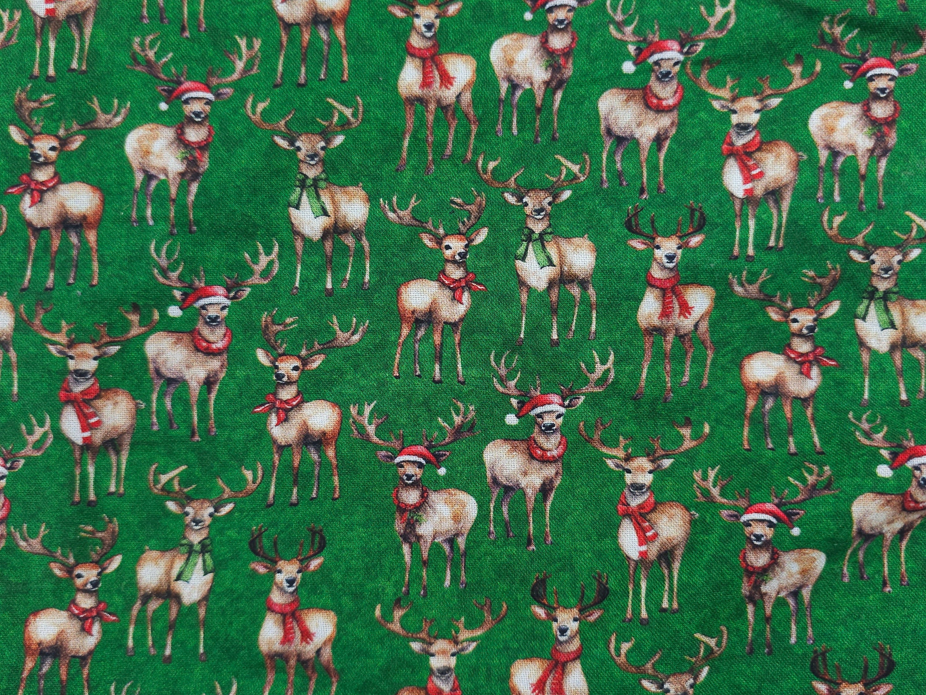 Christmas Reindeer Cotton - 3.8m Piece