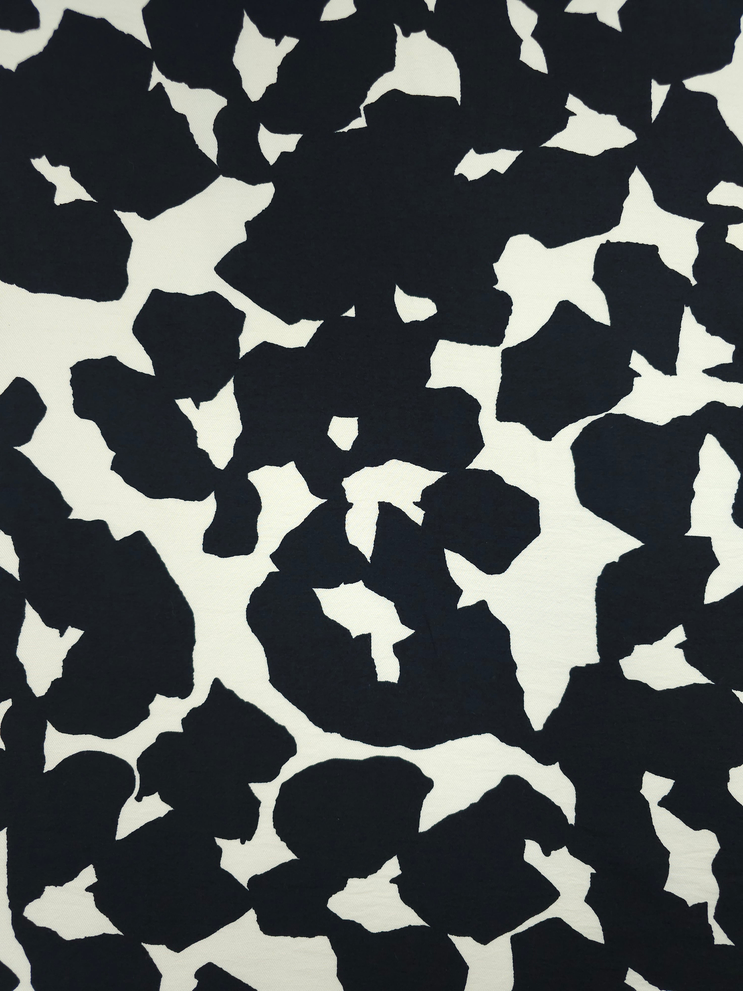 Black/Ivory Cream Abstract Modal Viscose