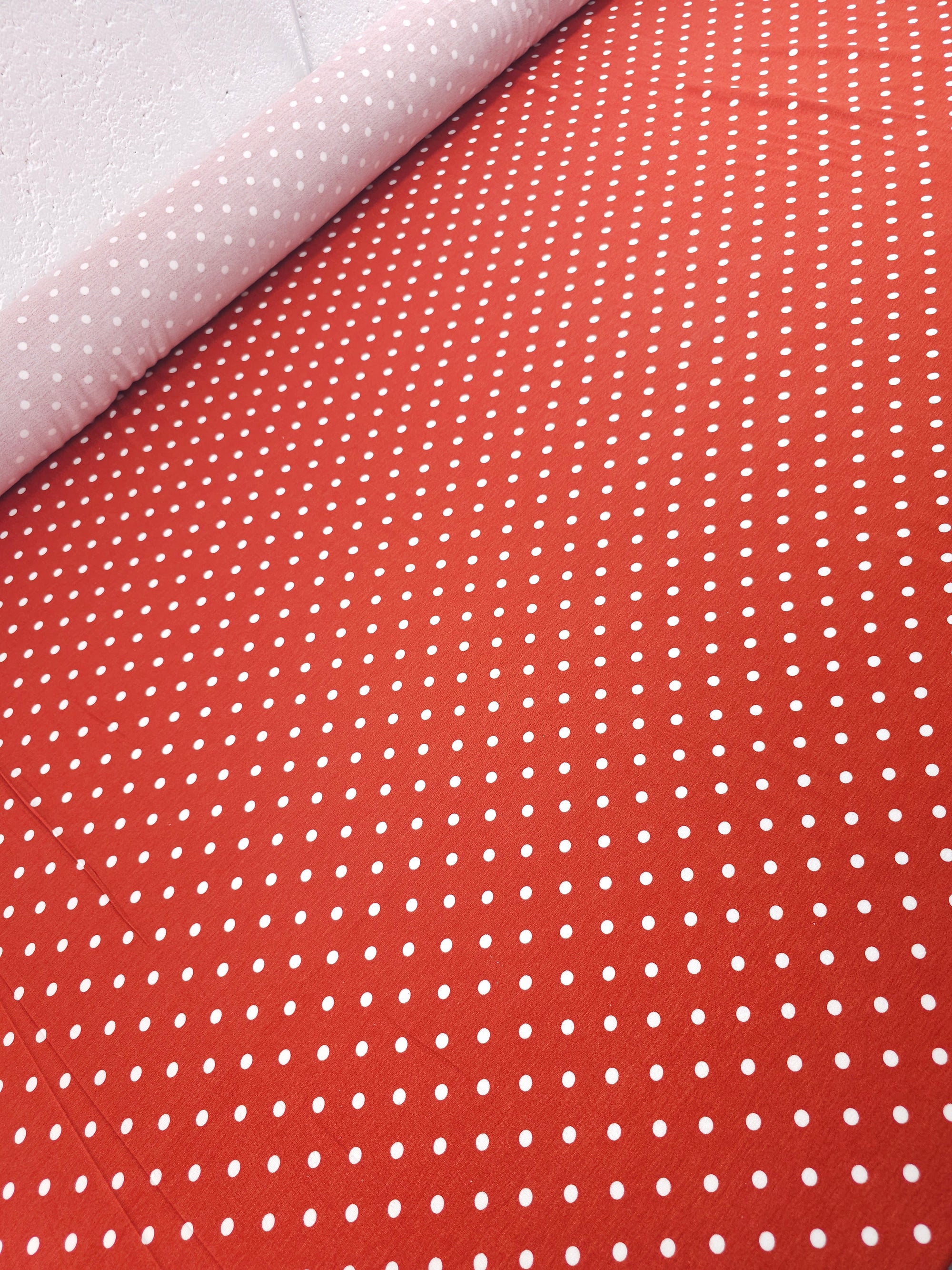 Rustic Brick Small Polka Dot Viscose Jersey